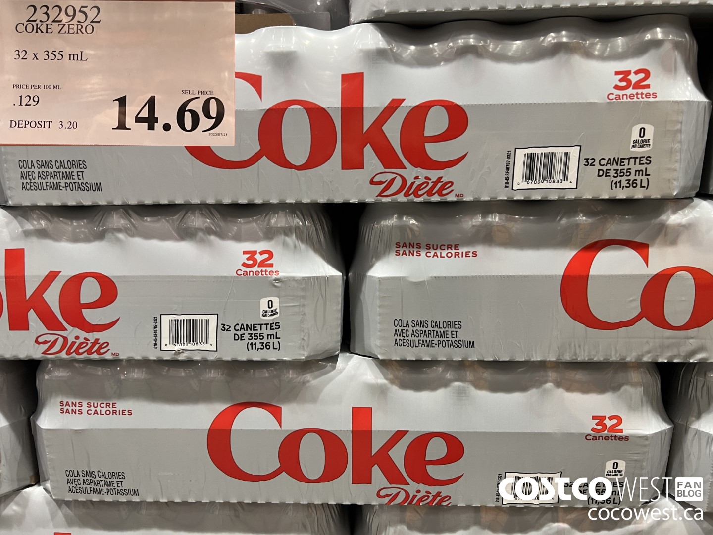 232952 COKE ZERO 32 X 355 ML $14.69