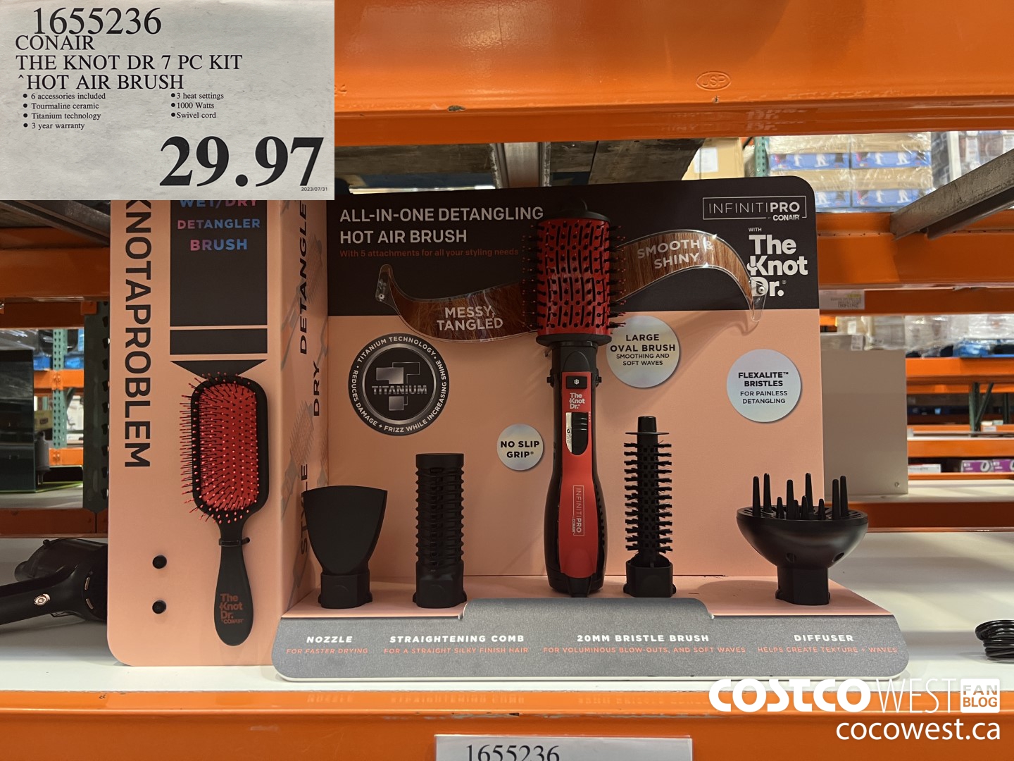 1655236 CONAIR THE KNOT DR 6 PC KIT HOT AIR BRUSH $29.97