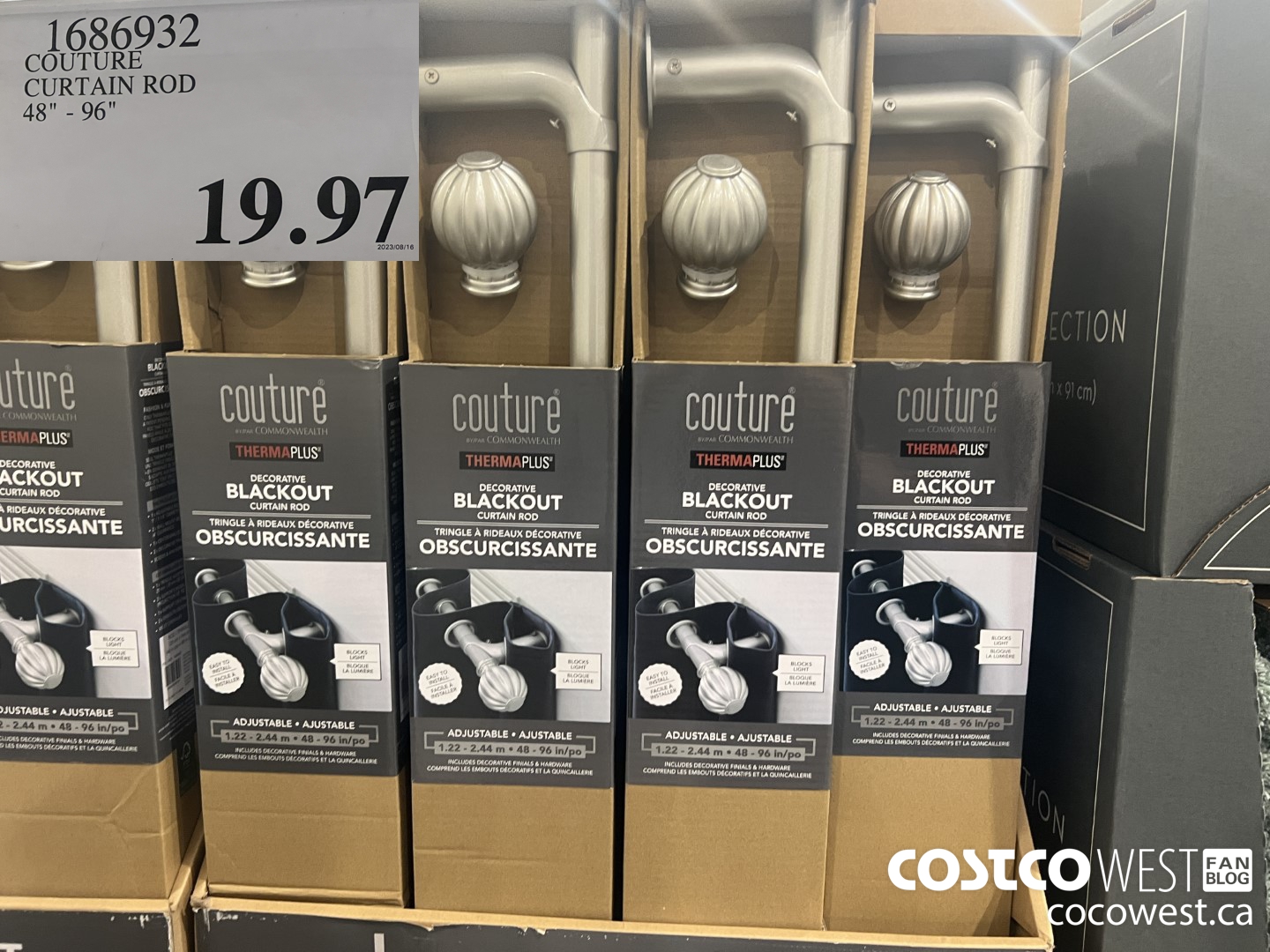 1686932 COUTURE CURTAIN ROD 48