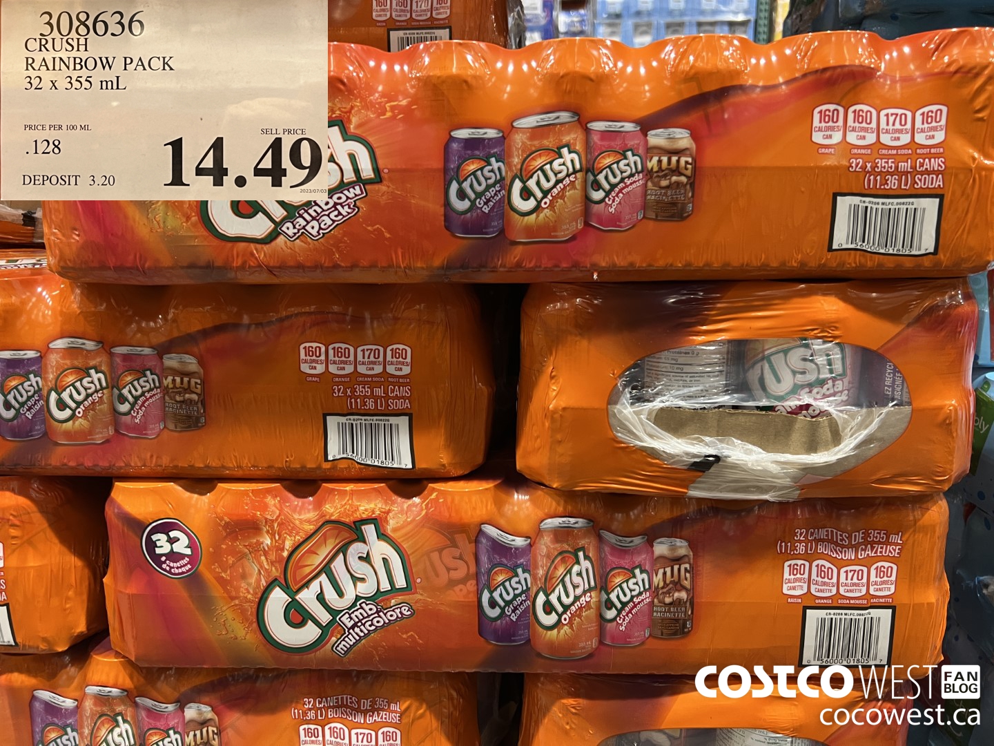 308636 CRUSH RAINBOW PACK 32 X 355 ML $14.49