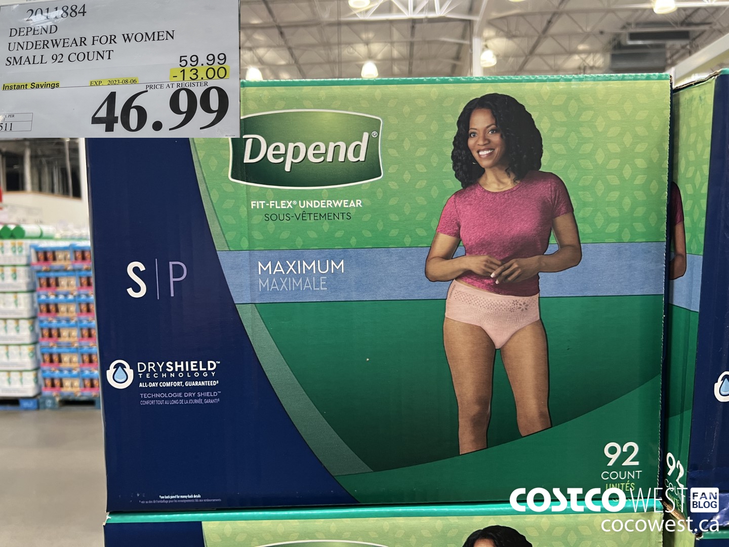 2011884 DEPEND UNDERWEAR FOR WOMEN SMALL 92 COUNT ($13.00 INSTANT SAVINGS EXPIRES ON 2023-08-06) $46.99
