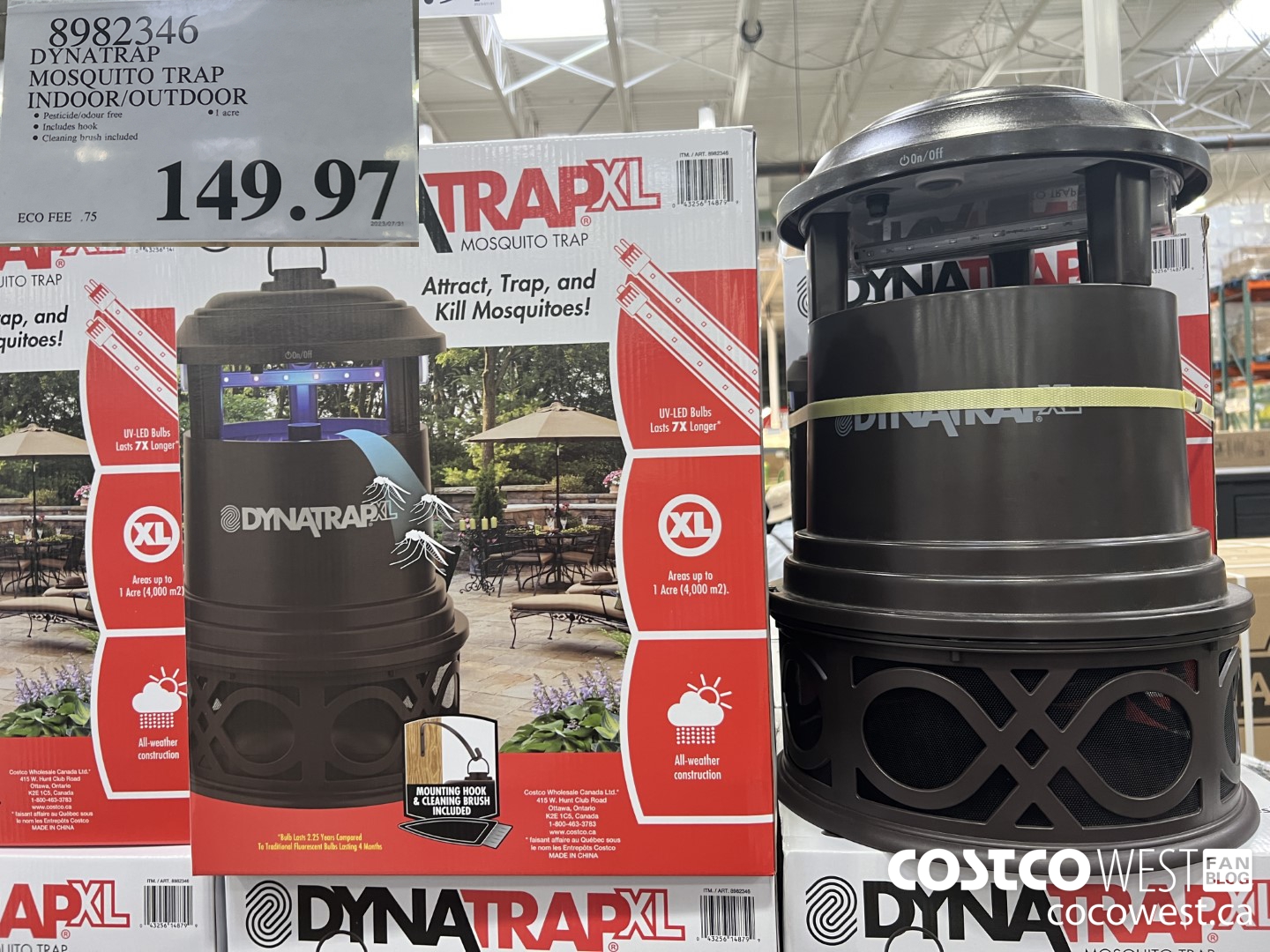 8982346 DYNATRAP MOSQUITO TRAP INDOOR/OUTDOOR $149.97
