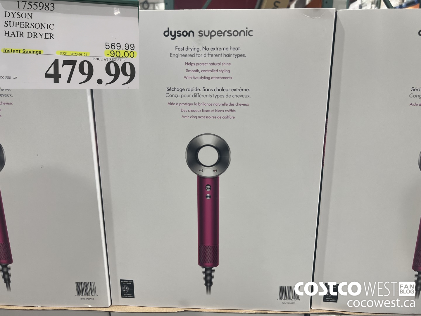 1755983 DYSON SUPERSONIC HAIR DRYER ($90.00 INSTANT SAVINGS EXPIRES ON 2023-08-24) $479.99