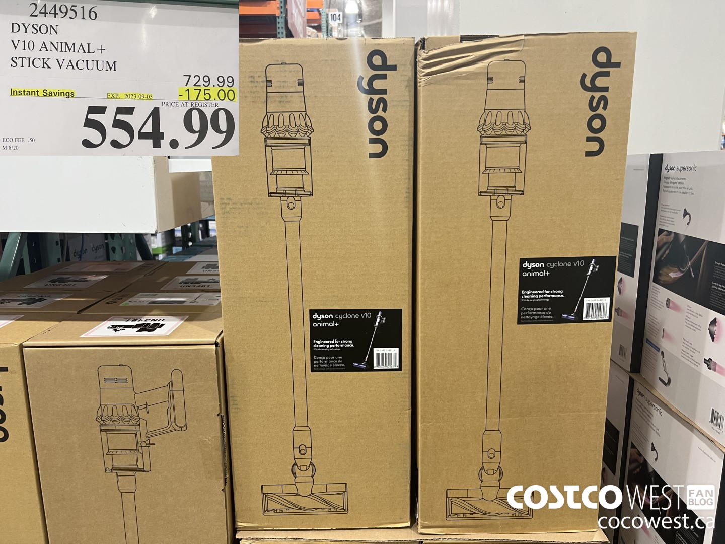 2449516 DYSON V10 ANIMAL+ STICK VACUUM ($175.00 INSTANT SAVINGS EXPIRES ON 2023-09-03) $554.99