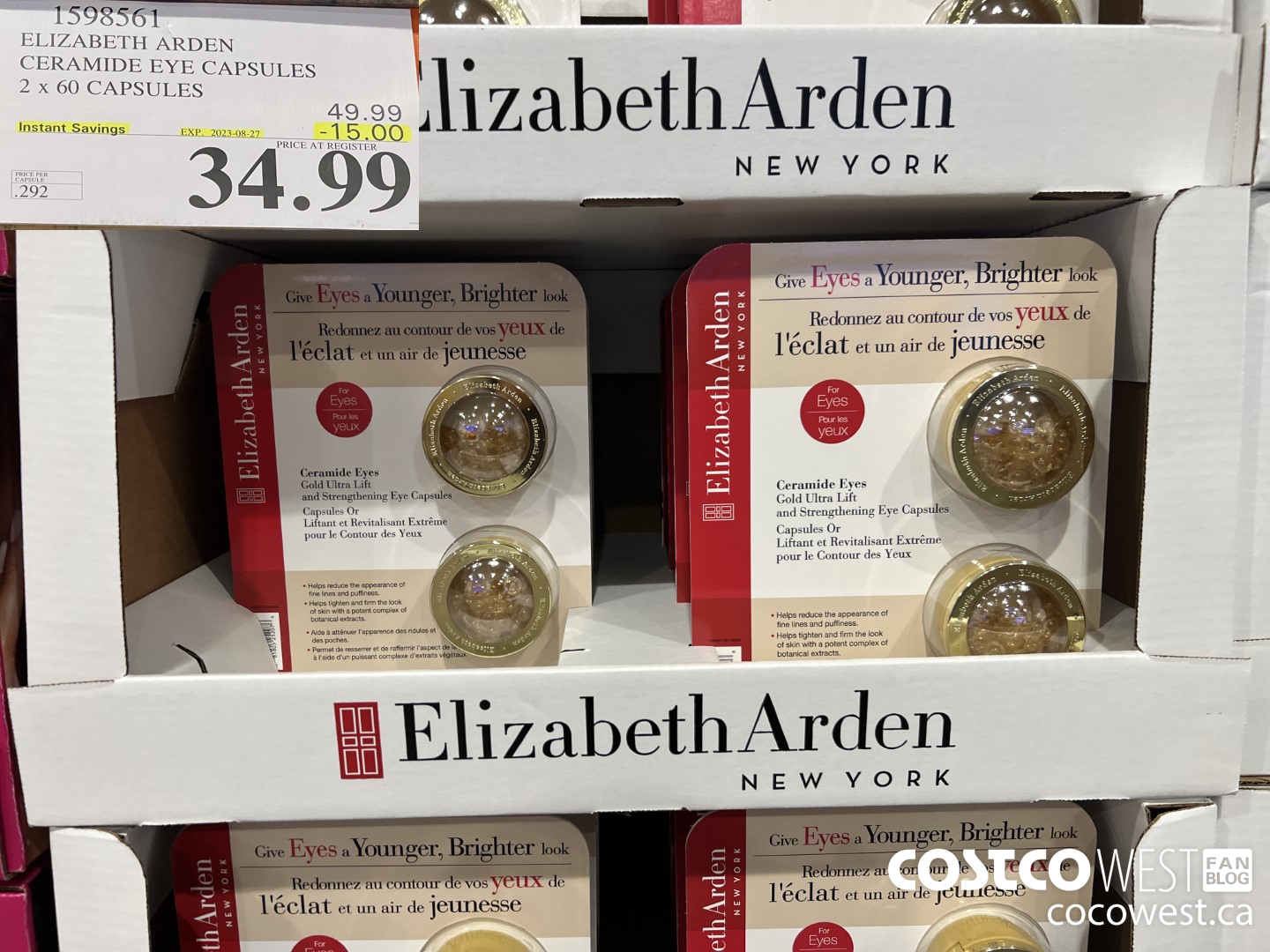1598561 ELIZABETH ARDEN CERAMIDE EYE CAPSULES 2 X 60 CAPSULES ($15.00 INSTANT SAVINGS EXPIRES ON 2023-08-27) $34.99
