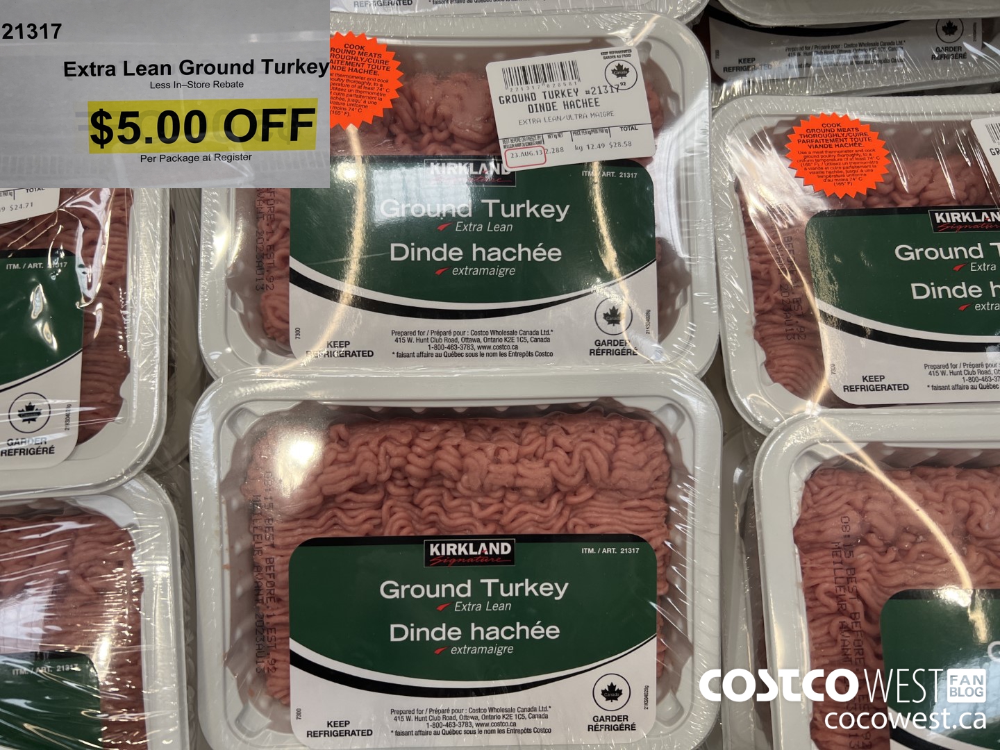 21317 EXTRA LEAN GROUND TURKEY ($5.00 INSTANT SAVINGS)