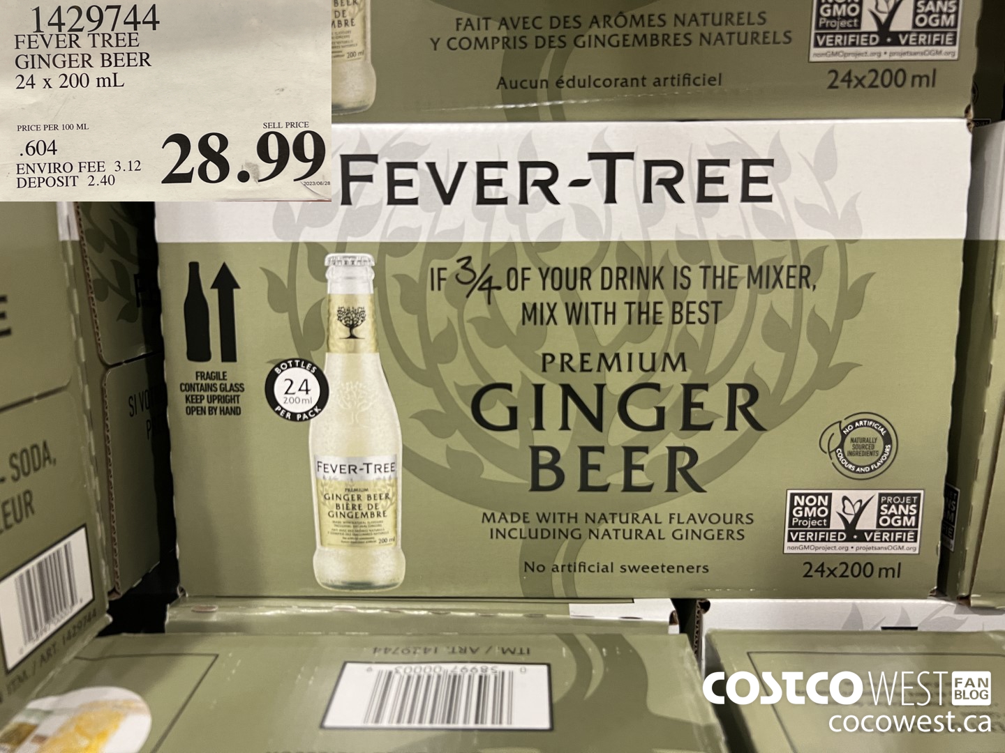 1429744 FEVER TREE GINGER BEER 24 X 200 ML $28.99