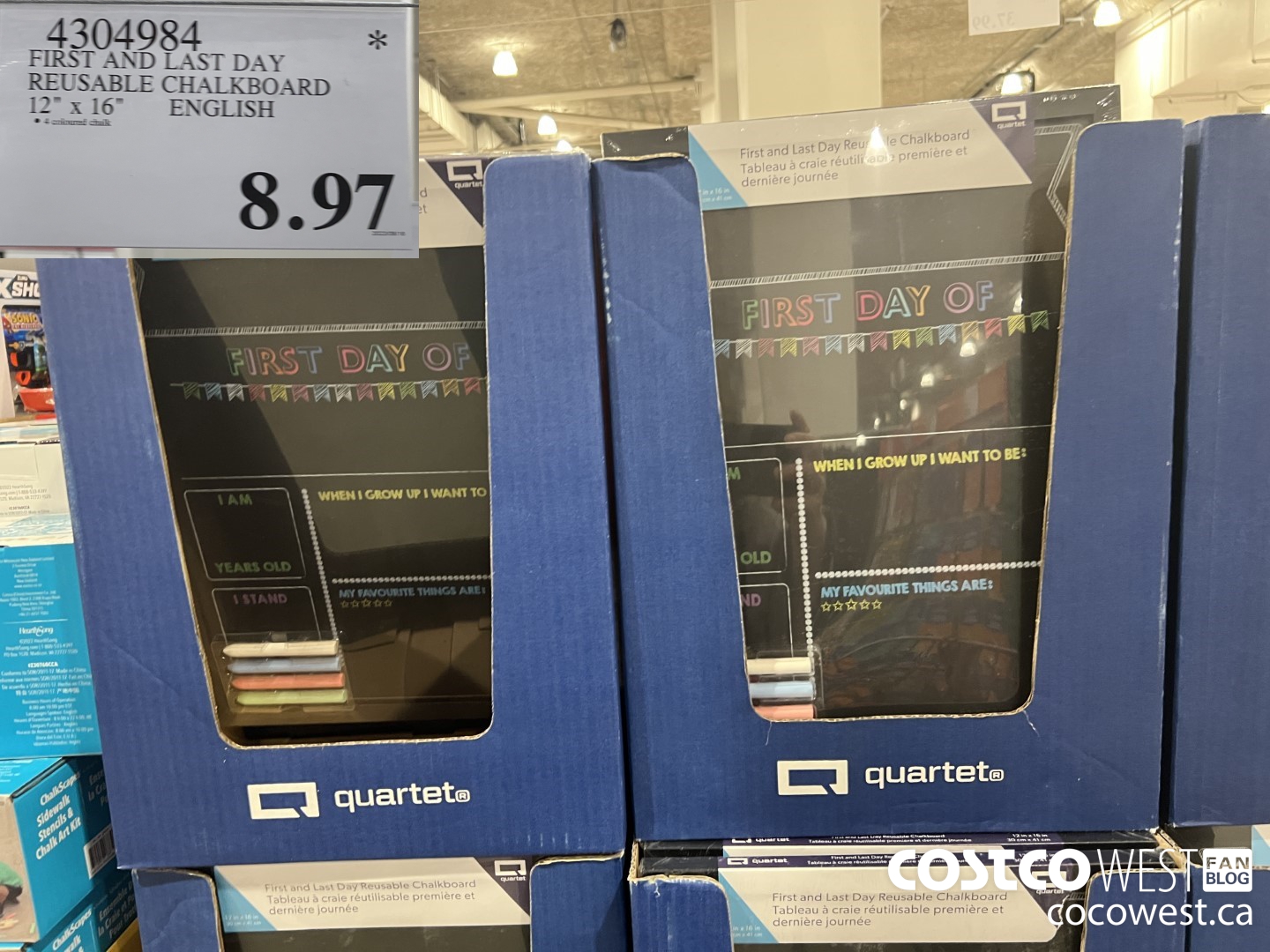 4304984 FIRST AND LAST DAY REUSABLE CHALKBOARD 12