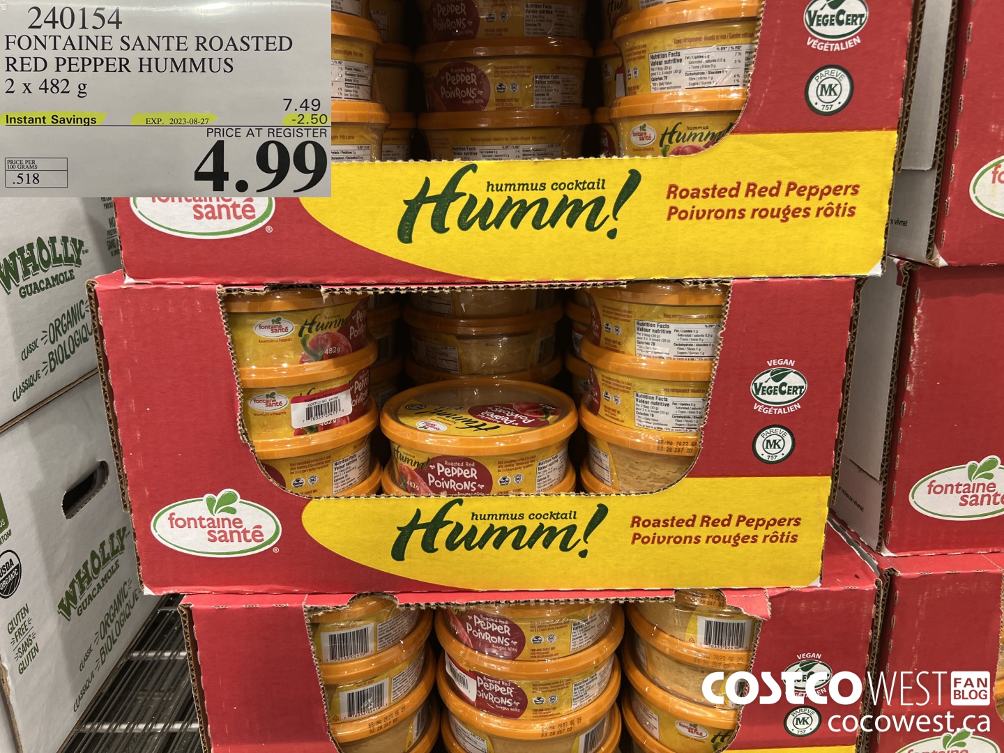 240154 FONTAINE SANTE ROASTED RED PEPPER HUMMUS 2 X 482 G ($2.50 INSTANT SAVINGS EXPIRES ON 2023-08-27) $4.99