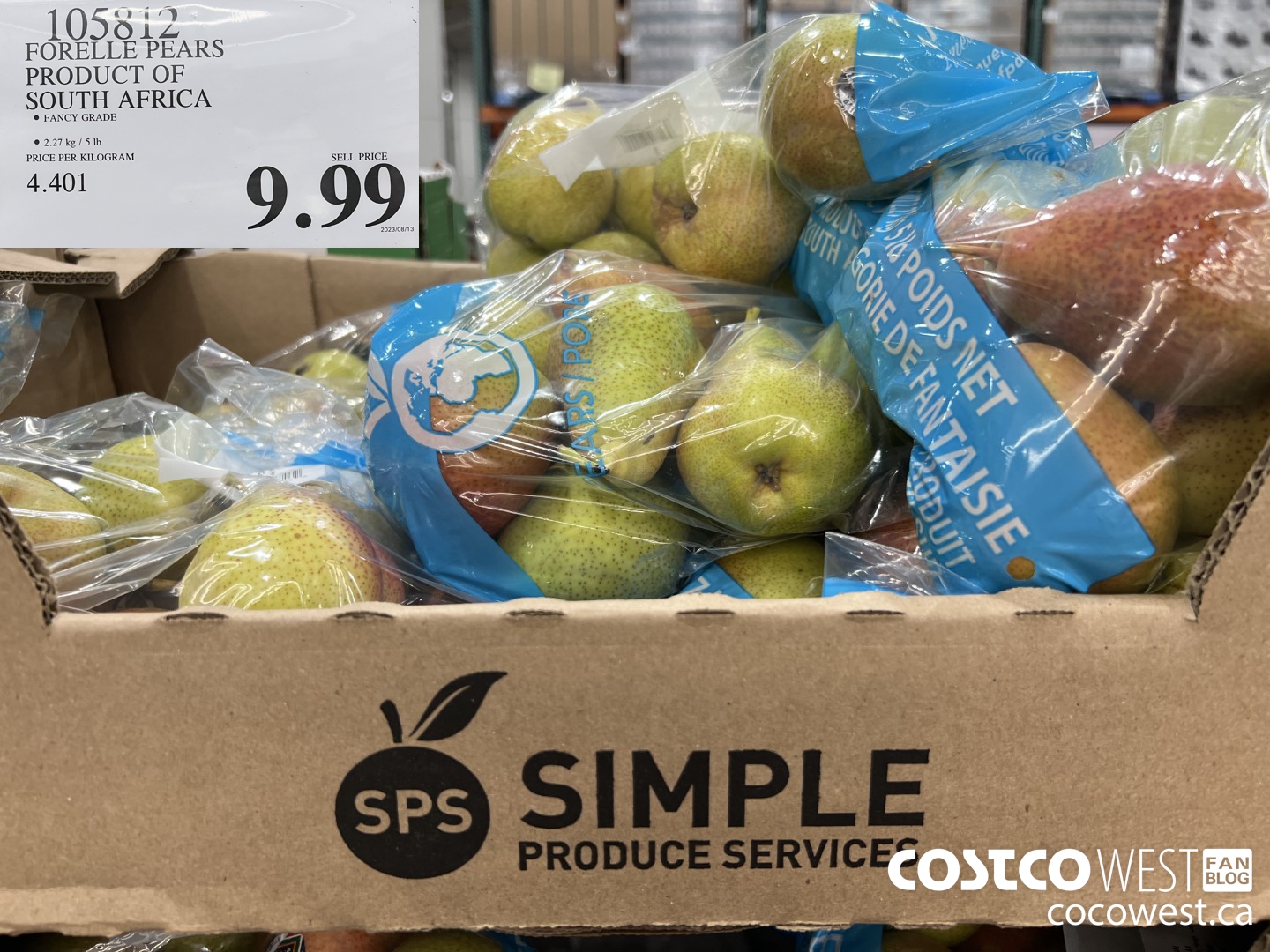 105812 FORELLE PEARS PRODUCT OF SOUTH AFRICA $9.99