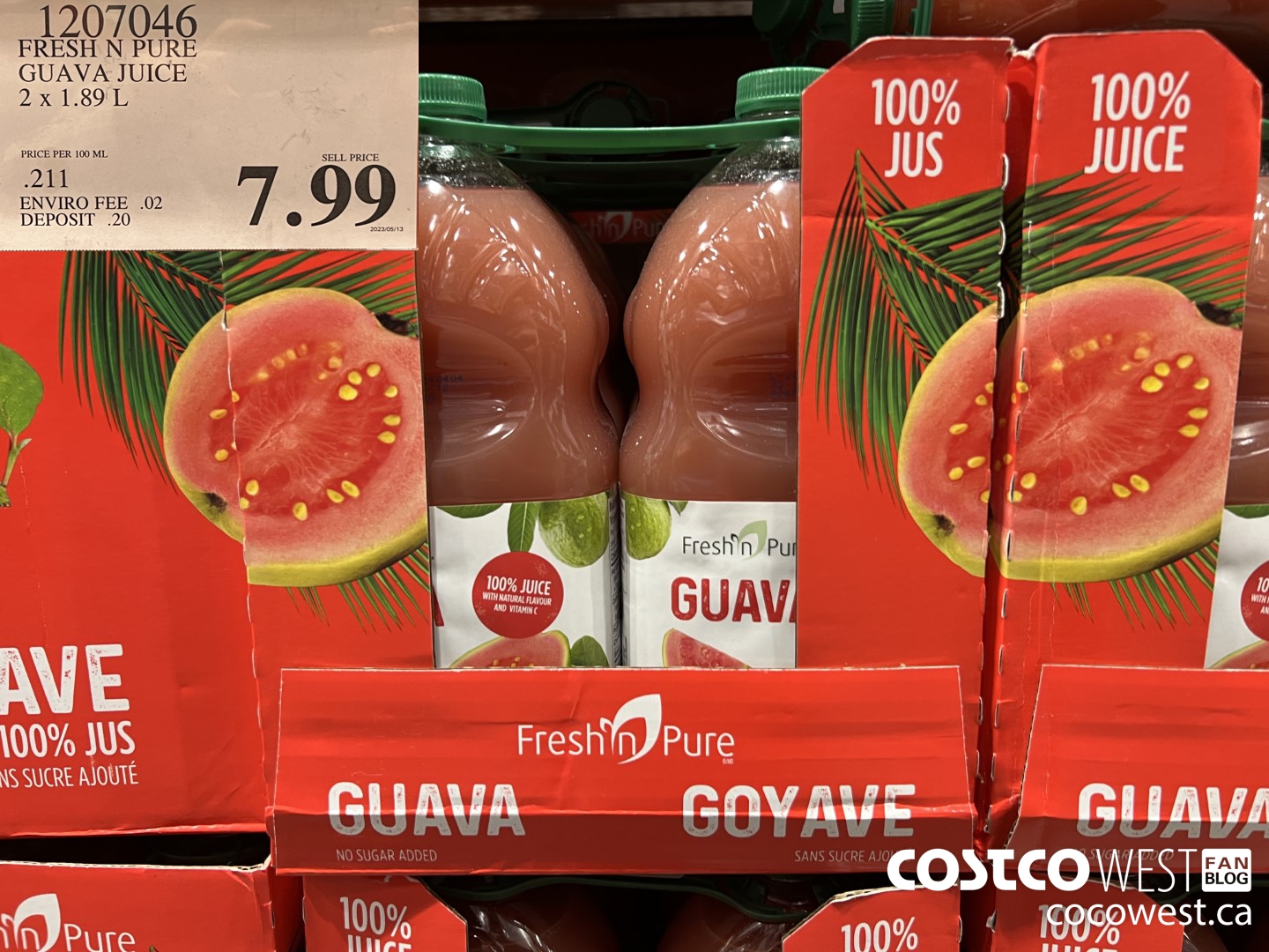 1207046 FRESH N PURE GUAVA JUICE 2 x 1.89 L $7.99