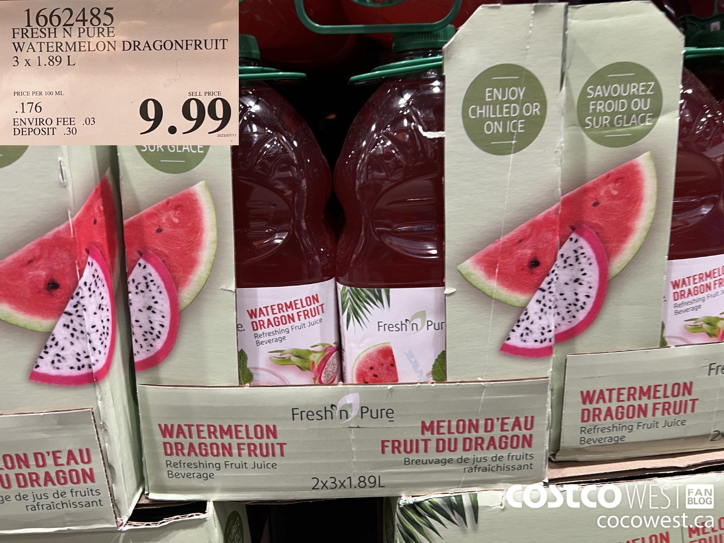 1662485 FRESH N PURE WATERMELON DRAGONFRUIT 3 X 1.89 L $9.99