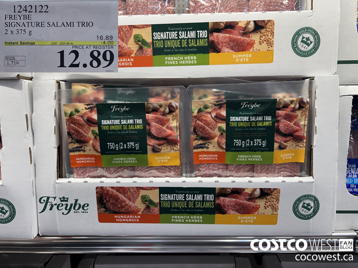 1242122 FREYBE SIGNATURE SALAMI TRIO 2 X 375 G ($4.00 INSTANT SAVINGS EXPIRES ON 2023-08-06) $12.89