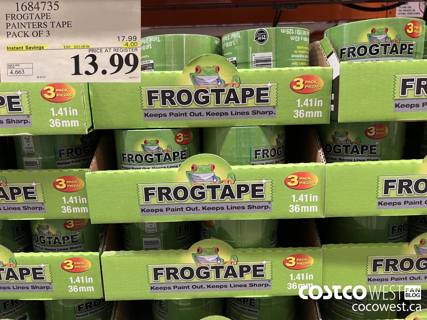 1684735 FROGTAPE PAINTERS TAPE PACK OF 3 ($4.00 INSTANT SAVINGS EXPIRES ON 2023-08-06) $13.99