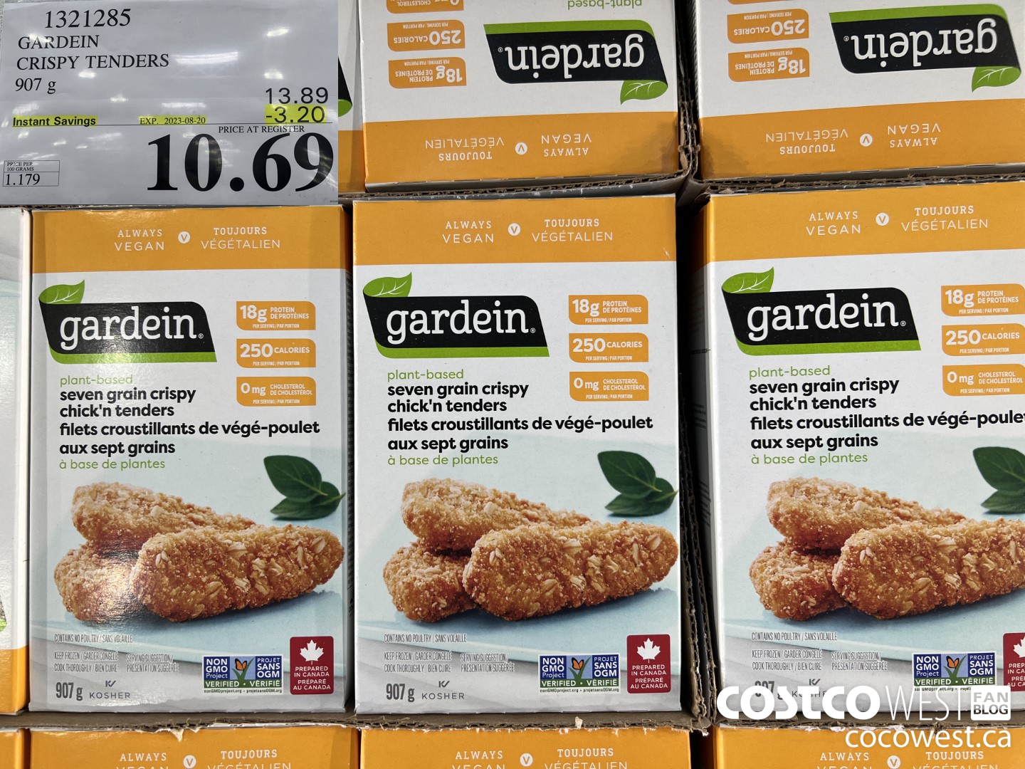 1321285 GARDEIN CRISPY TENDERS 907 g ($3.20 INSTANT SAVINGS EXPIRES ON 2023-08-20) $10.69