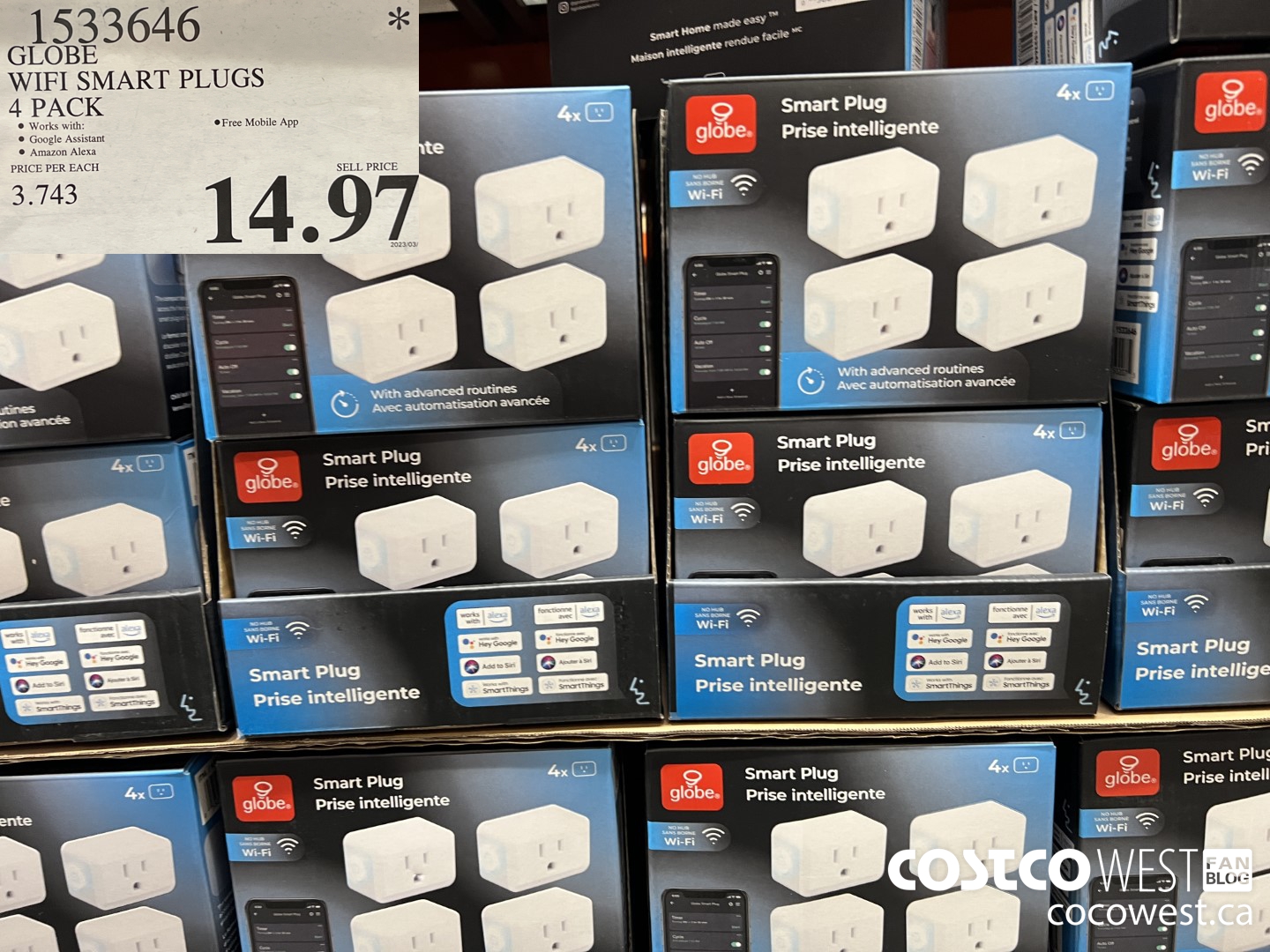 1533646 GLOBE WIFI SMART PLUGS 4 PACK $14.97