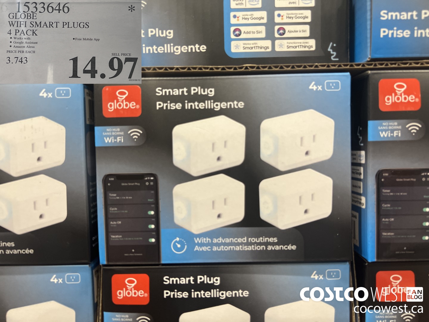 1533646 GLOBE WIFI SMART PLUGS 4 PACK $14.97
