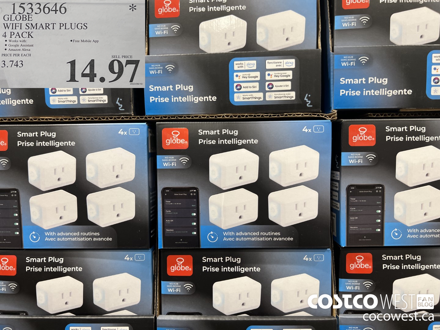 1533646 GLOBE WIFI SMART PLUGS 4 PACK $14.97