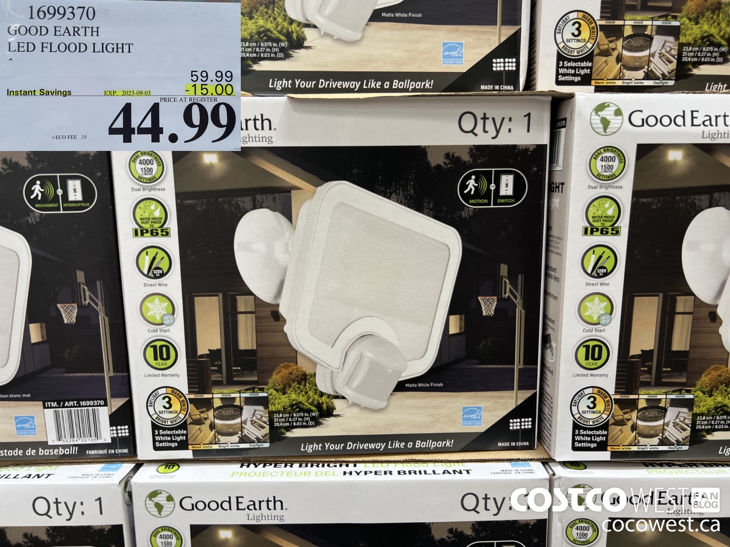 1699370 GOOD EARTH LED FLOOD LIGHT ($15.00 INSTANT SAVINGS EXPIRES ON 2023-09-03) $44.99