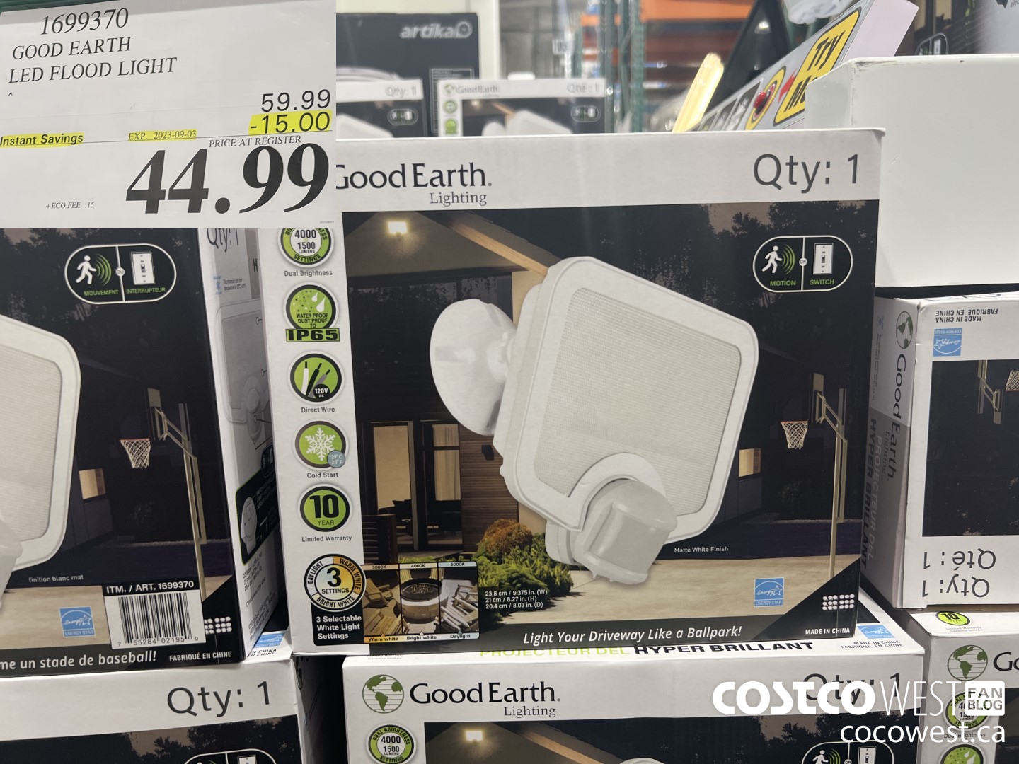 1699370 GOOD EARTH LED FLOOD LIGHT ($15.00 INSTANT SAVINGS EXPIRES ON 2023-09-03) $44.99