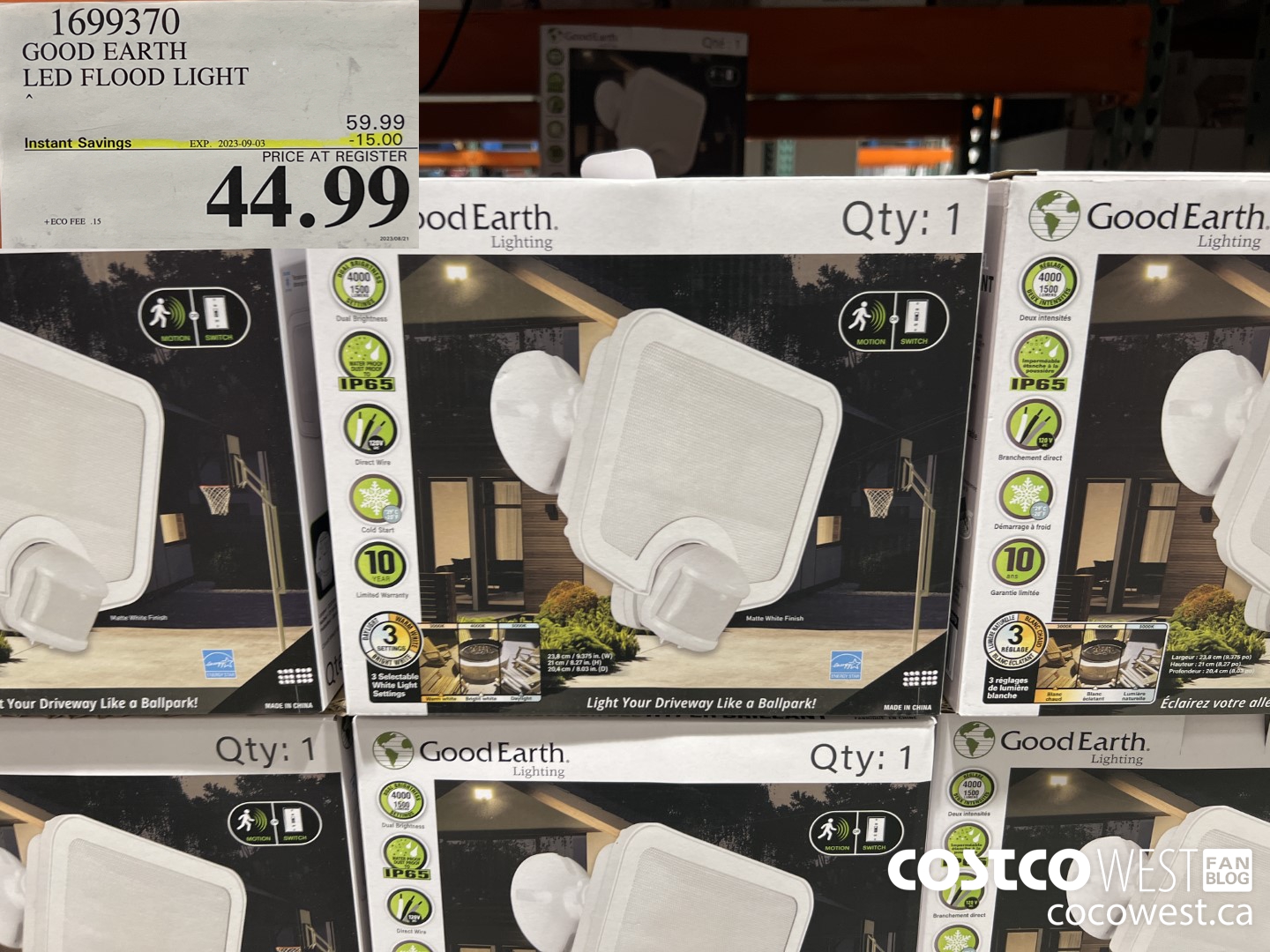 1699370 GOOD EARTH LED FLOOD LIGHT ($15.00 INSTANT SAVINGS EXPIRES ON 2023-09-03) $44.99