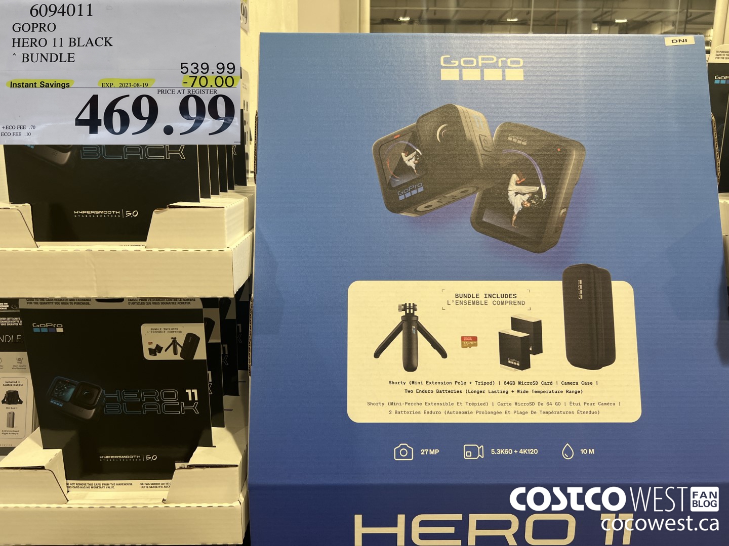 6094011 GOPRO HERO 11 BLACK BUNDLE ($70.00 INSTANT SAVINGS EXPIRES ON 2023-08-19) $469.99