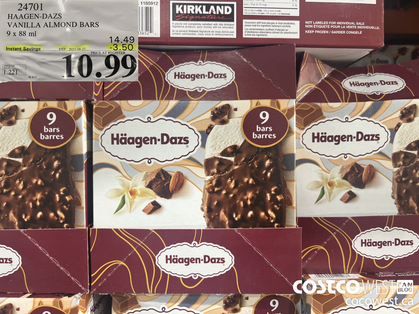 24701 HAAGEN-DAZS ICE CREAM BARS 9 x 88 ml ($3.50 INSTANT SAVINGS EXPIRES ON 2023-08-27) $10.99