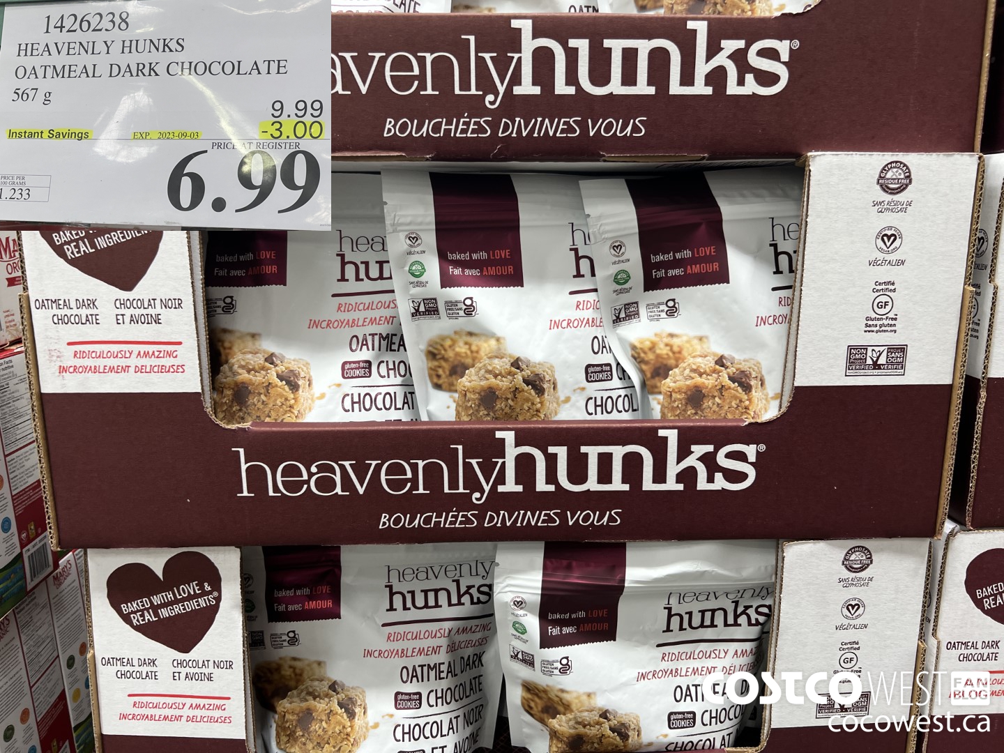 1426238 HEAVENLY HUNKS OATMEAL DARK CHOCOLATE 567g ($3.00 INSTANT SAVINGS EXPIRES ON 2023-09-03) $6.99