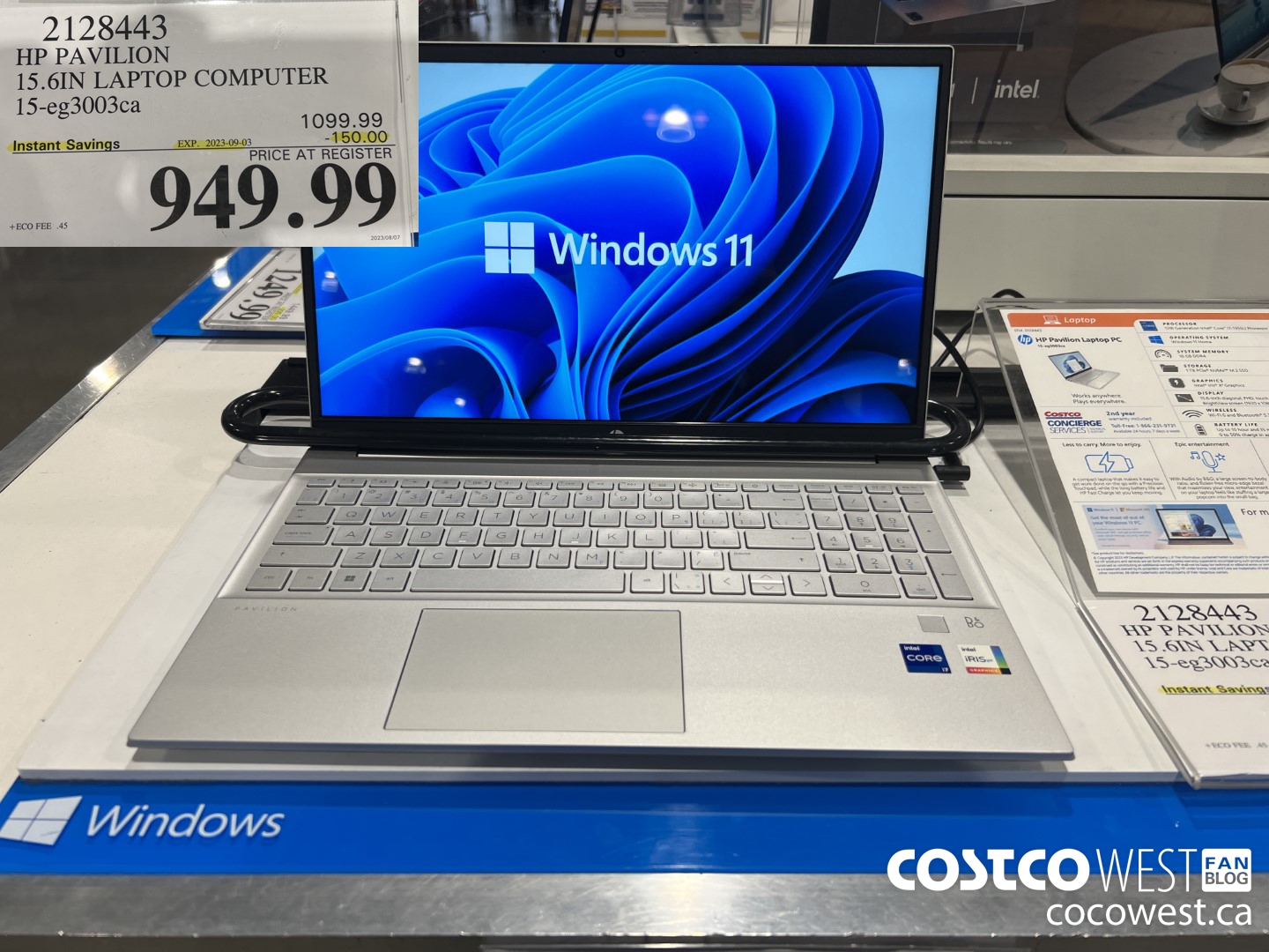 2128443 HP PAVILION 15.6IN LAPTOP COMPUTER 15-EG3003CA ($150.00 INSTANT SAVINGS EXPIRES ON 2023-09-03) $949.99