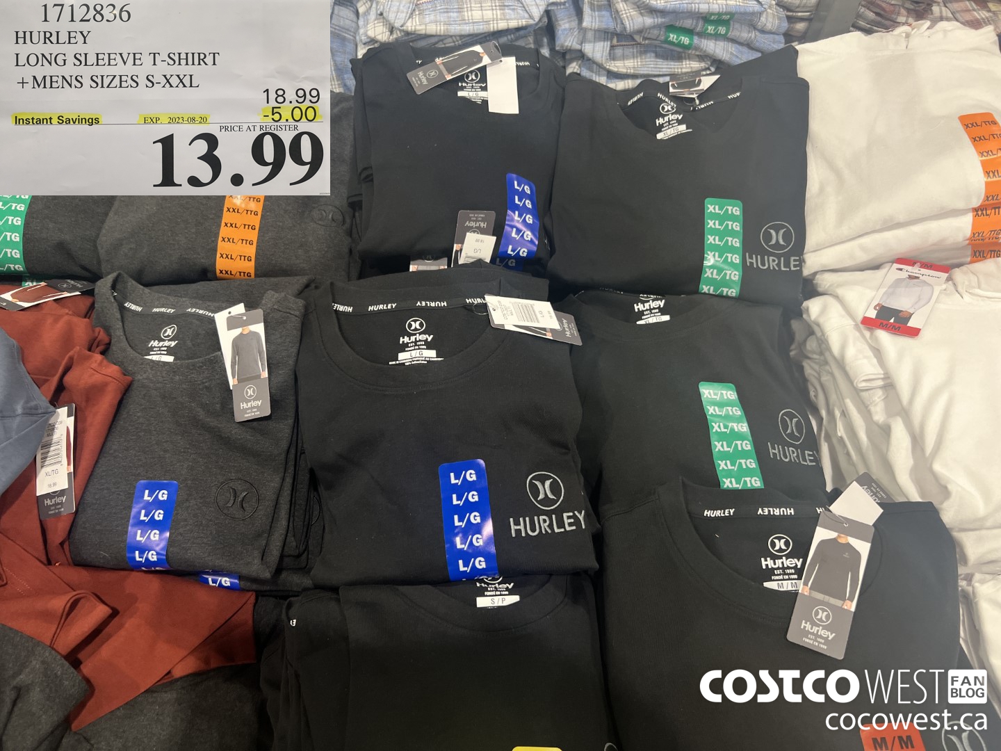 1712836 HURLEY LONG SLEEVE T-SHIRT MENS SIZES S-XXL ($5.00 INSTANT SAVINGS EXPIRES ON 2023-08-20) $13.99