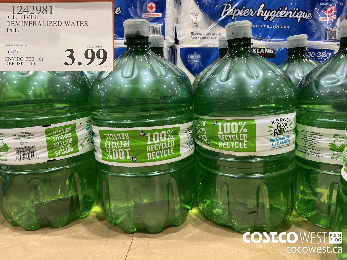 1242981 ICE RIVER DEMINERALIZED WATER 15 L $3.99