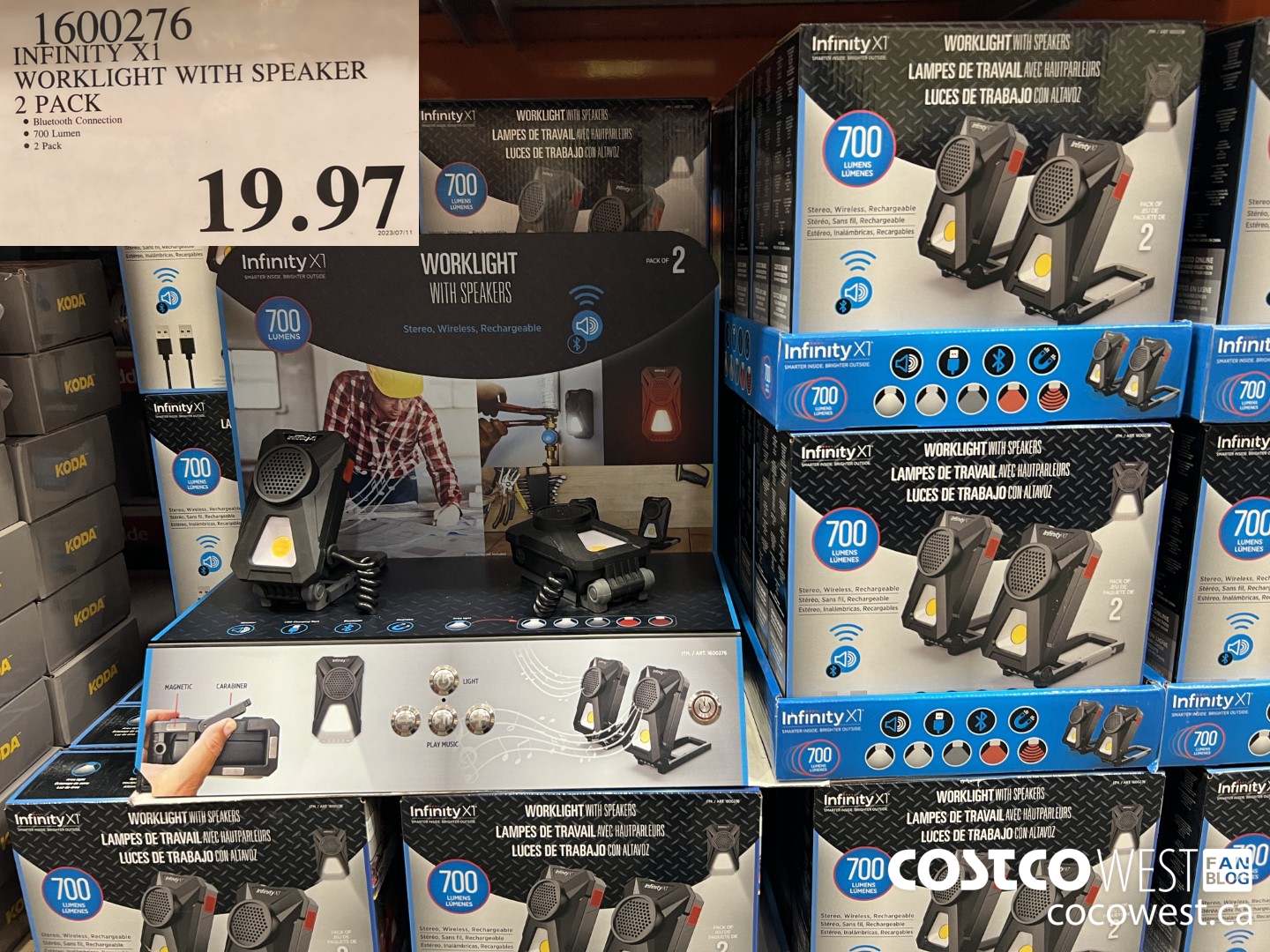 1600276 INFINITY X1 WORKLIGHT WITH SPEAKER 2 PACK $19.97