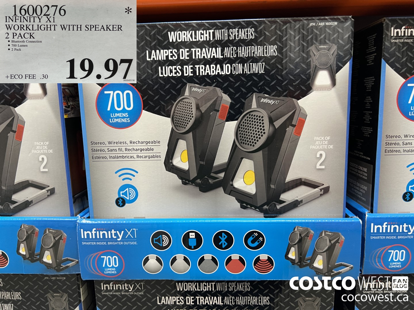 1600276 INFINITY X1 WORKLIGHT WITH SPEAKER 2 PACK $19.97