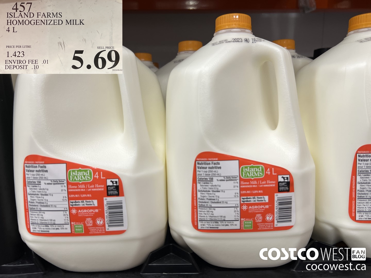 457 ISLAND FARMS HOMOGENIZED MILK 4L $5.69