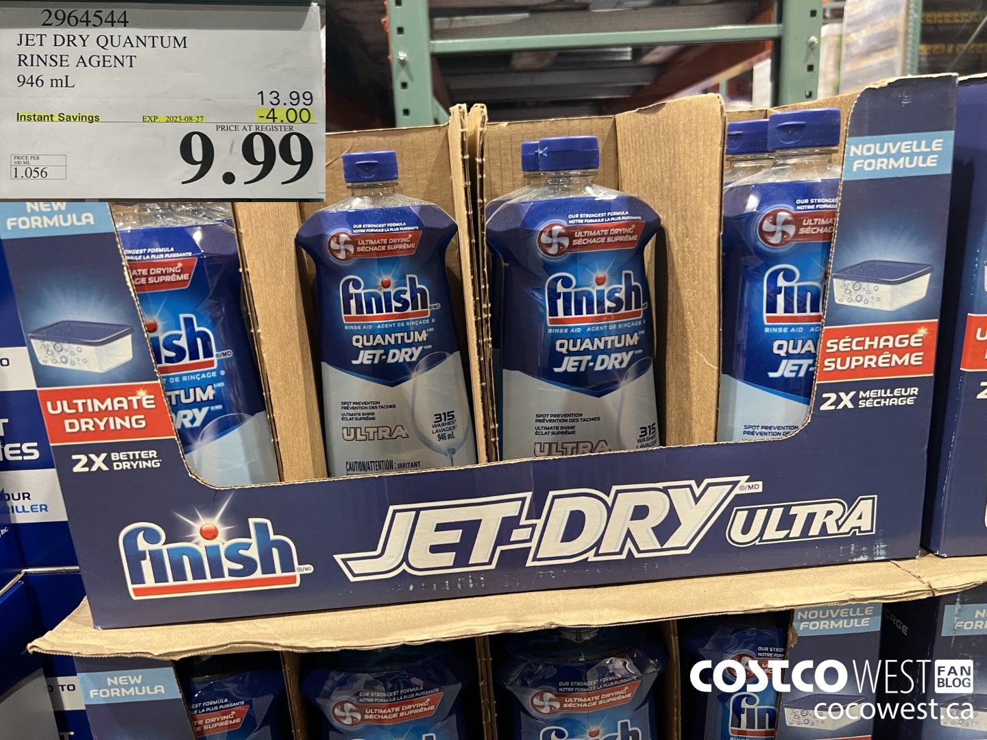 2964544 JET DRY ULTRA RINSE AGENT 946 mL ($4.00 INSTANT SAVINGS EXPIRES ON 2023-08-27) $9.99