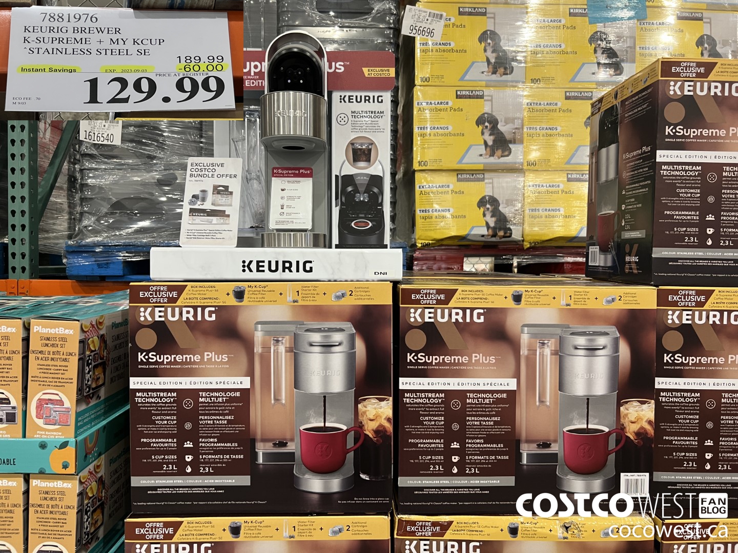 7881976 KEURIG BREWER K-SUPREME + MY KCUP STAINLESS STEEL SE ($60.00 INSTANT SAVINGS EXPIRES ON 2023-09-03) $129.99