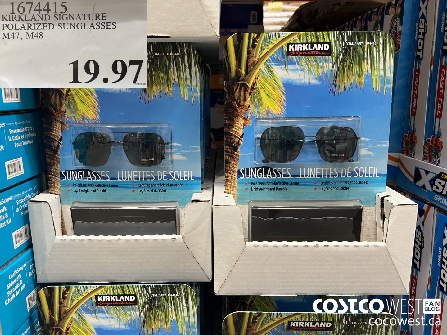 1674415 KIRKLAND SIGNATURE POLARIZED SUNGLASSES M47, M48 $19.97