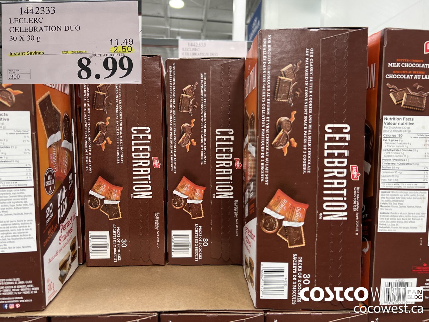 1442333 LECLERC CELEBRATION DUO 2 PACK 30 X 30 g ($2.50 INSTANT SAVINGS EXPIRES ON 2023-08-20) $8.99