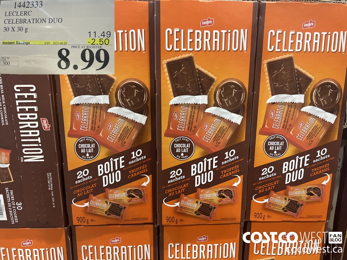 1442333 LECLERC CELEBRATION DUO 2 PACK 30 X 30 g ($2.50 INSTANT SAVINGS EXPIRES ON 2023-08-20) $8.99