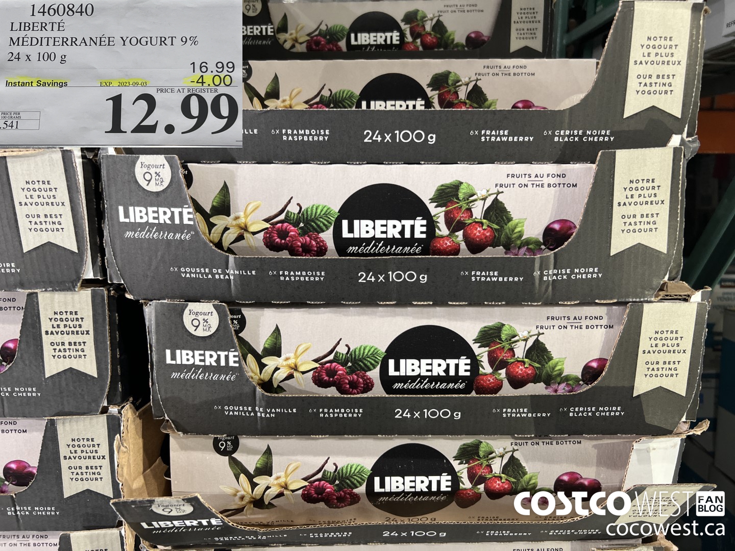 1460840 LIBERTE MEDITERRANEE YOGURT 9% 24 x 100 g ($4.00 INSTANT SAVINGS EXPIRES ON 2023-09-03) $12.99