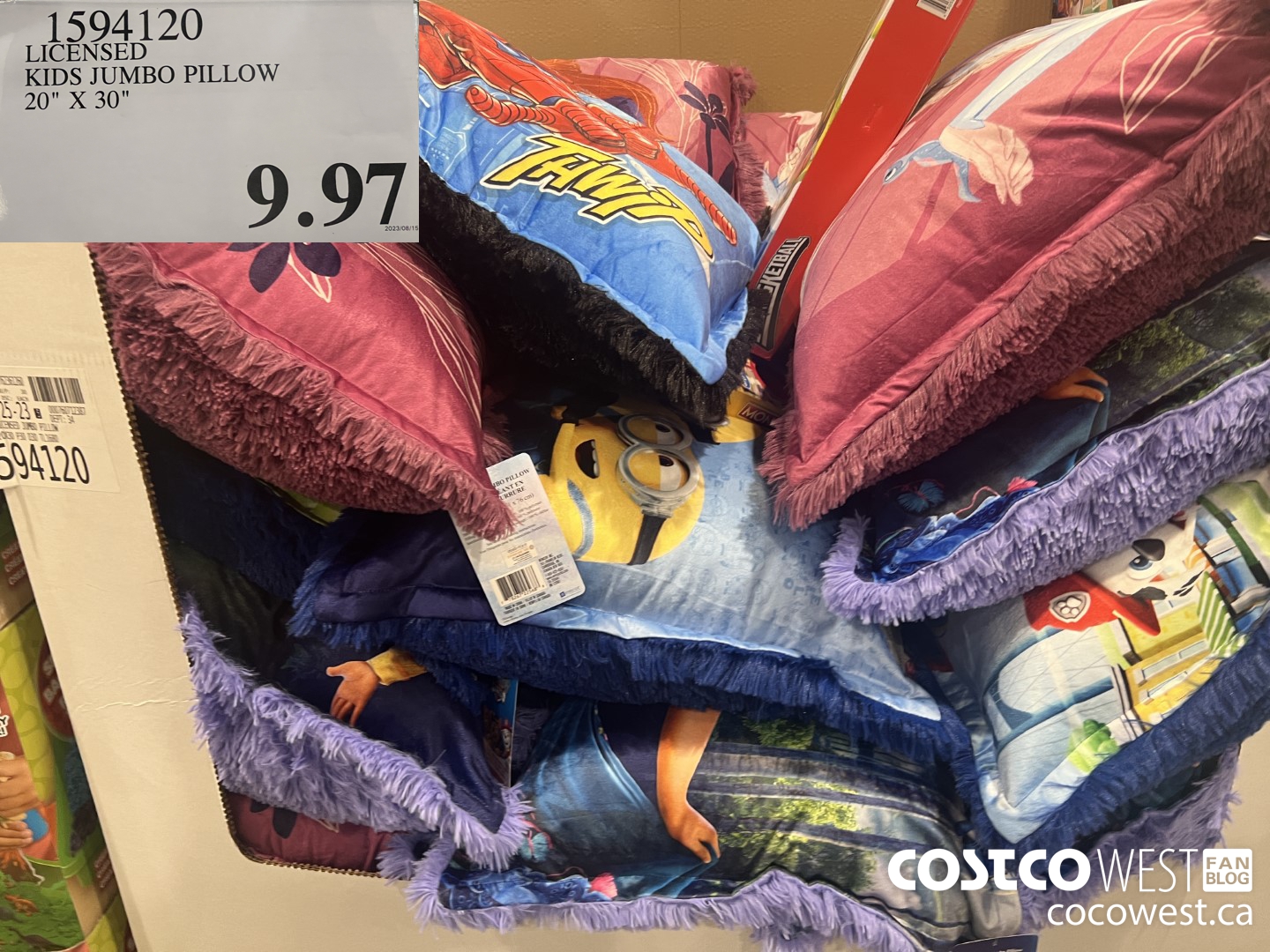 1594120 LICENSED KIDS JUMBO PILLOW 20