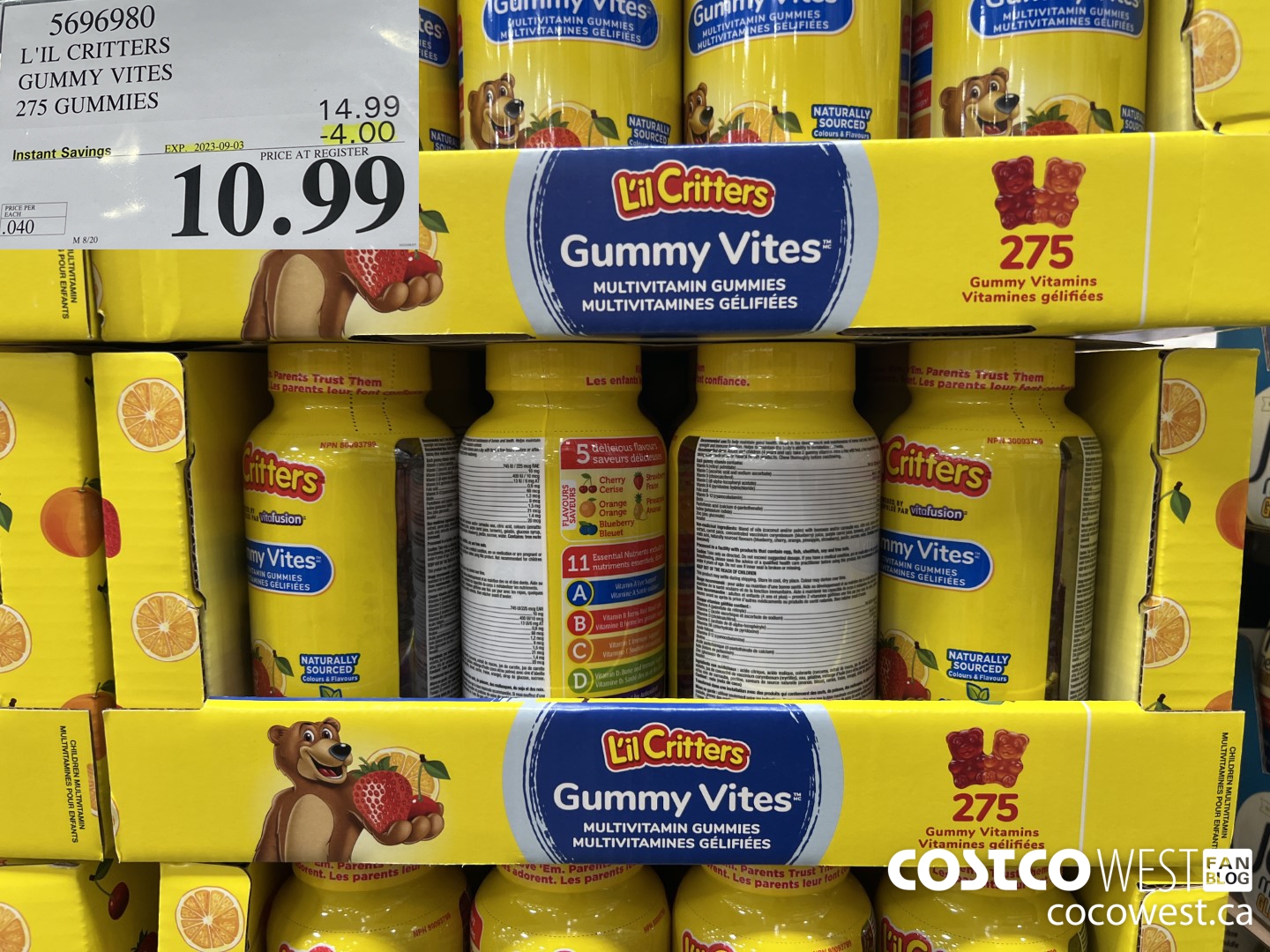 5696980 L'IL CRITTERS GUMMY VITES 275 GUMMIES ($4.00 INSTANT SAVINGS EXPIRES ON 2023-09-03) $10.99