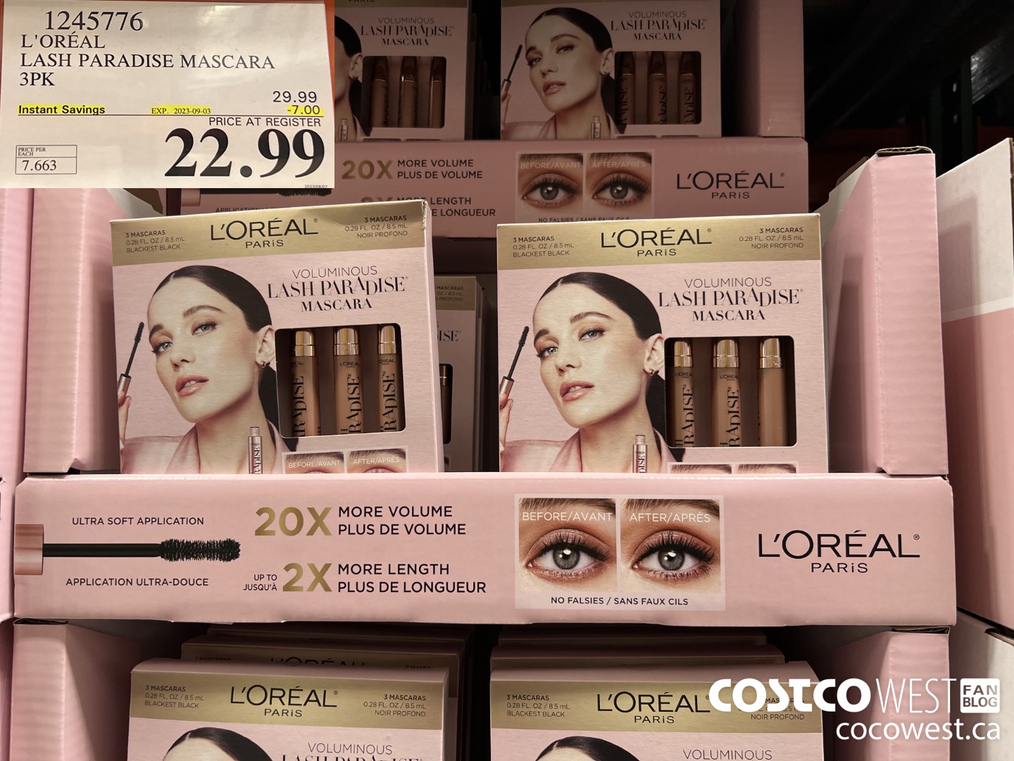 1245776 L'OREAL LASH PARADISE MASCARA 3PK ($7.00 INSTANT SAVINGS EXPIRES ON 2023-09-03) $22.99