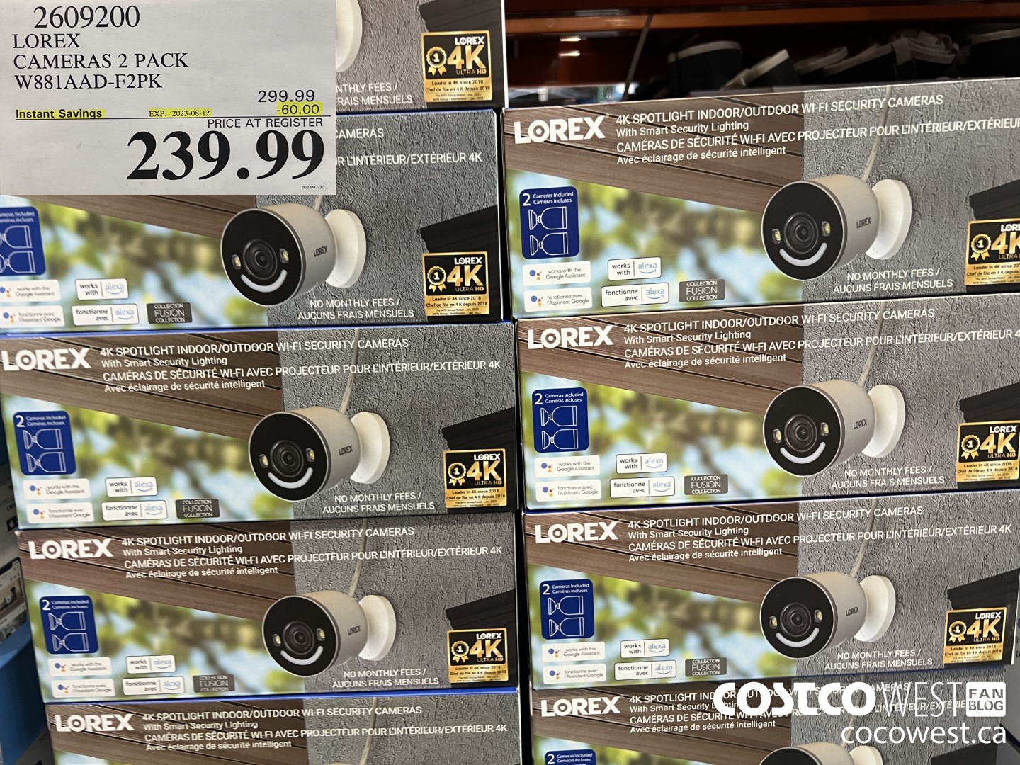 2609200 LOREX CAMERAS 2 PACK W881AAD-F2PK ($60.00 INSTANT SAVINGS EXPIRES ON 2023-08-12) $239.99