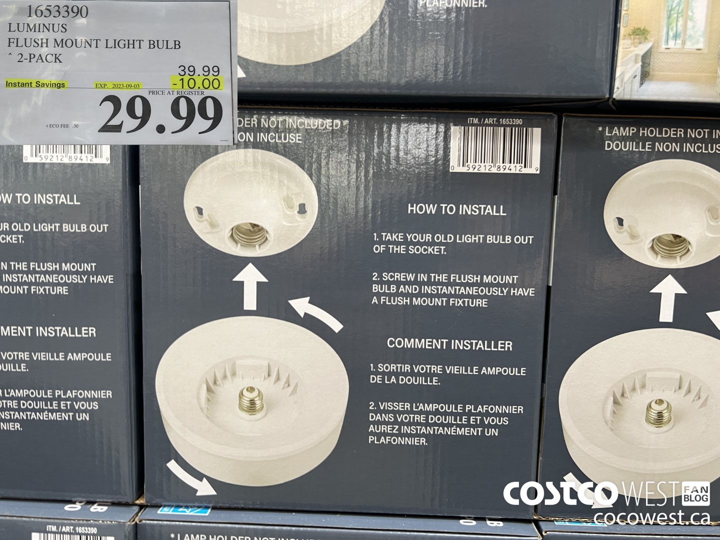 1653390 LUMINUS FLUSH MOUNT LIGHT BULB 2-PACK ($10.00 INSTANT SAVINGS EXPIRES ON 2023-09-03) $29.99