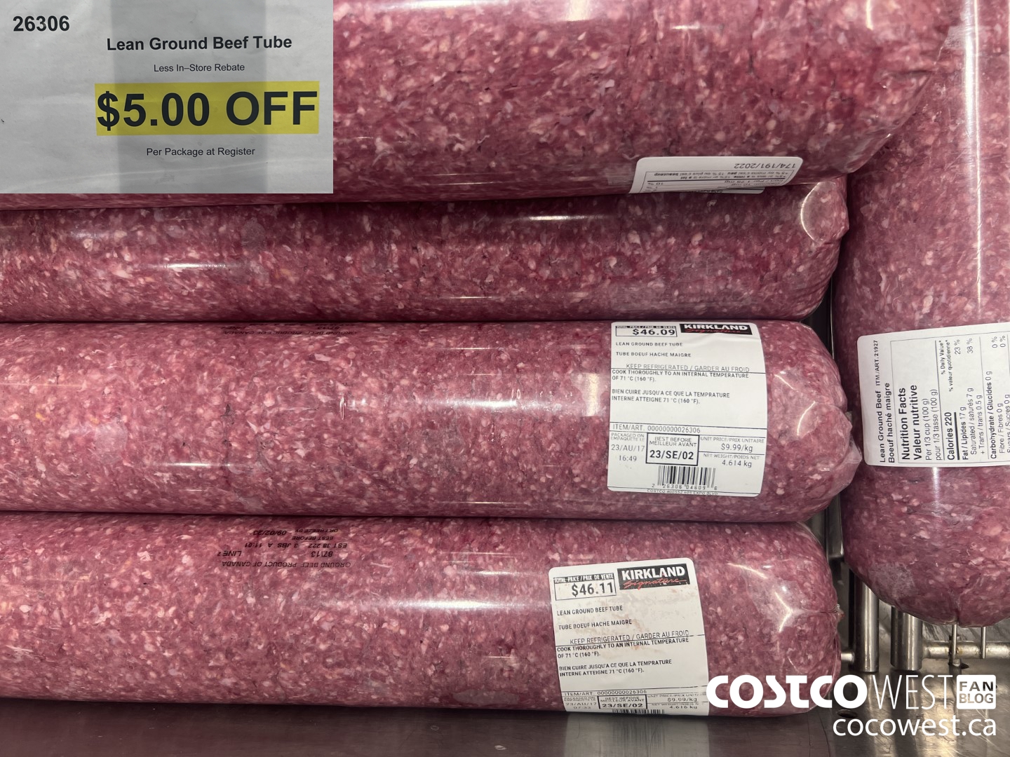 26306 Lean Ground Beef Tube ($5.00 INSTANT SAVINGS)