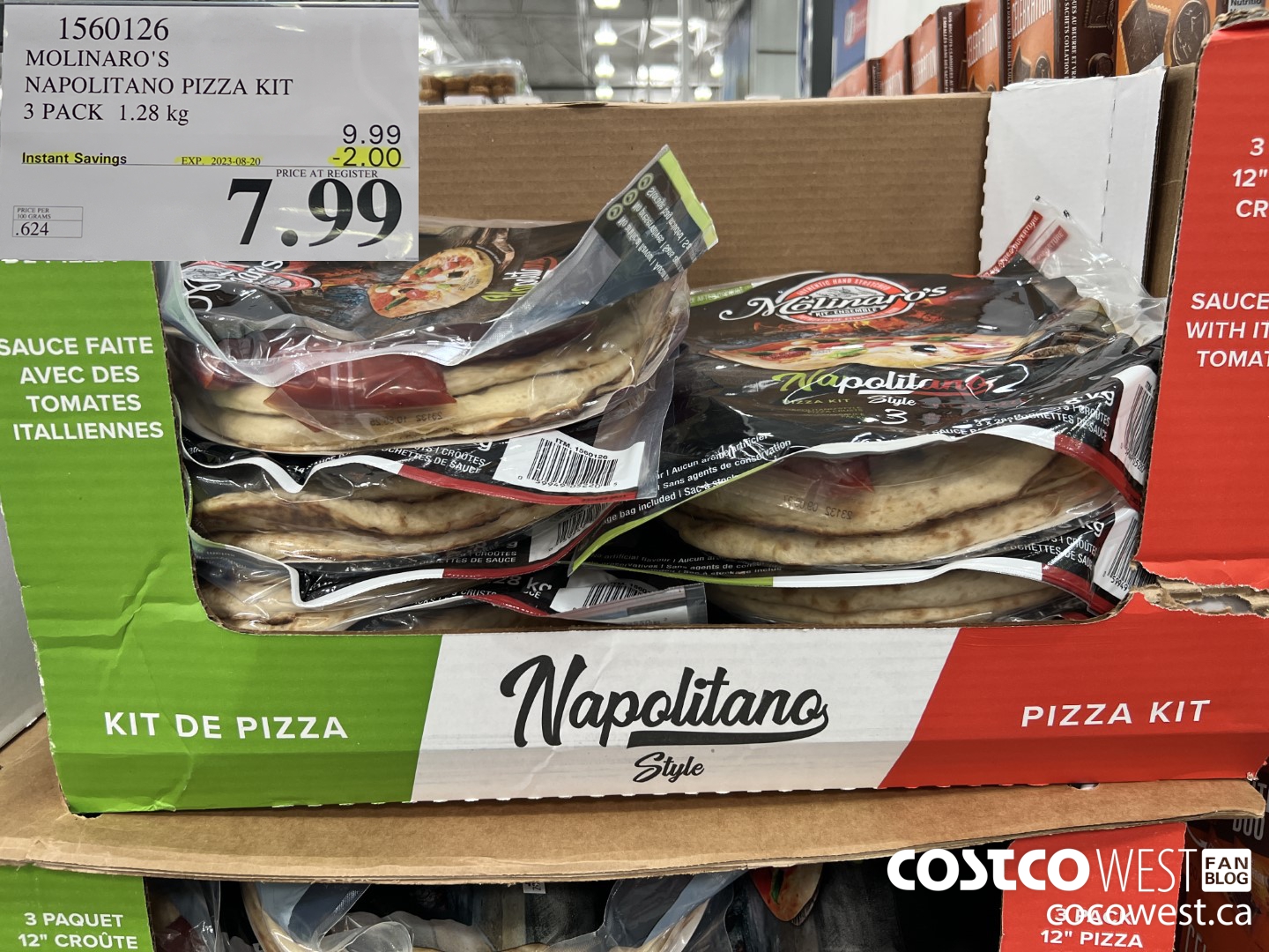 1560126 MOLINARO'S NEAPOLITAN PIZZA KIT 3 PACK 1.28kg ($2.00 INSTANT SAVINGS EXPIRES ON 2023-08-20) $7.99