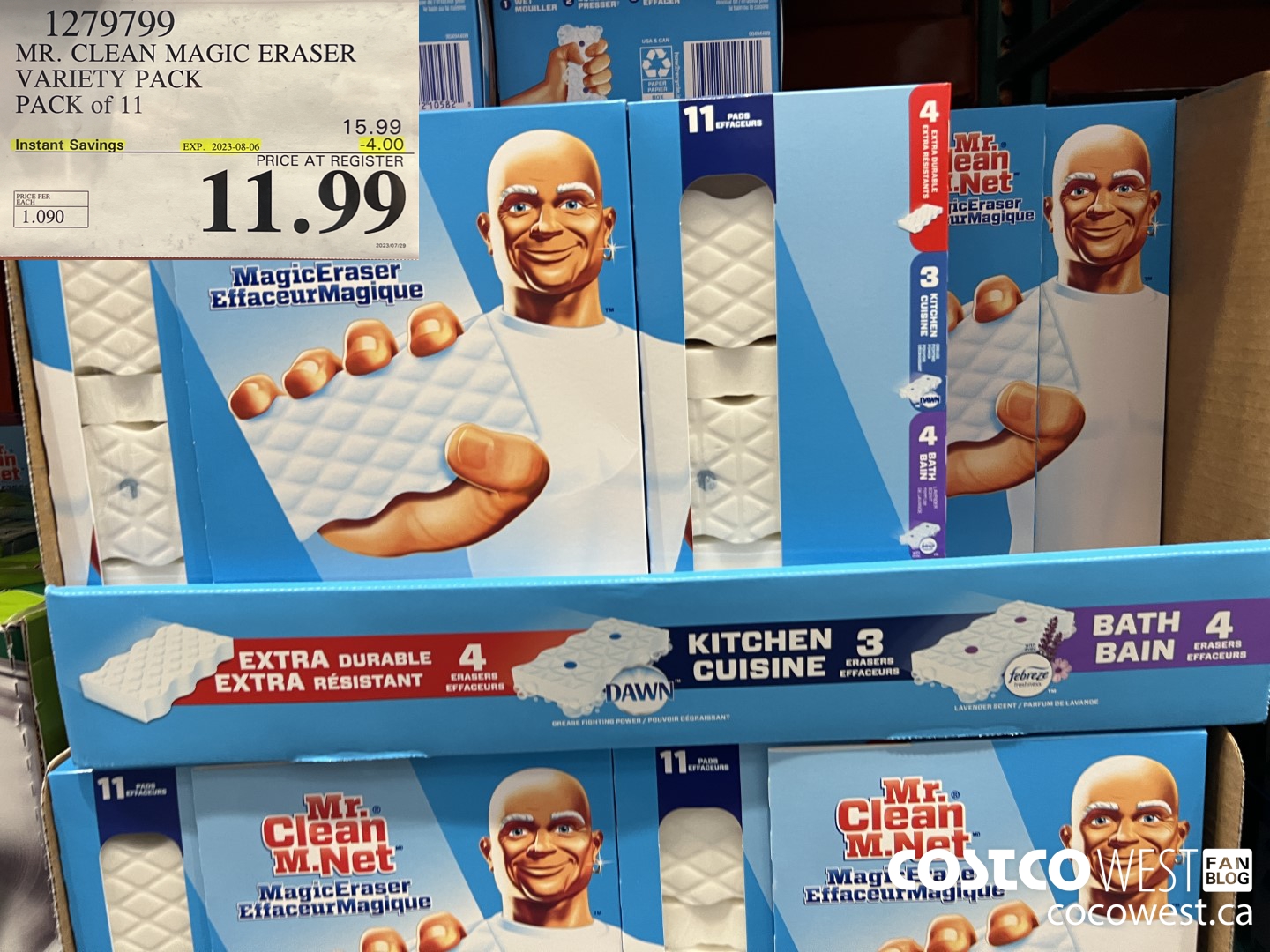 1279799 MR. CLEAN MAGIC ERASER VARIETY PACK PACK OF 11 ($4.00 INSTANT SAVINGS EXPIRES ON 2023-08-06) $11.99