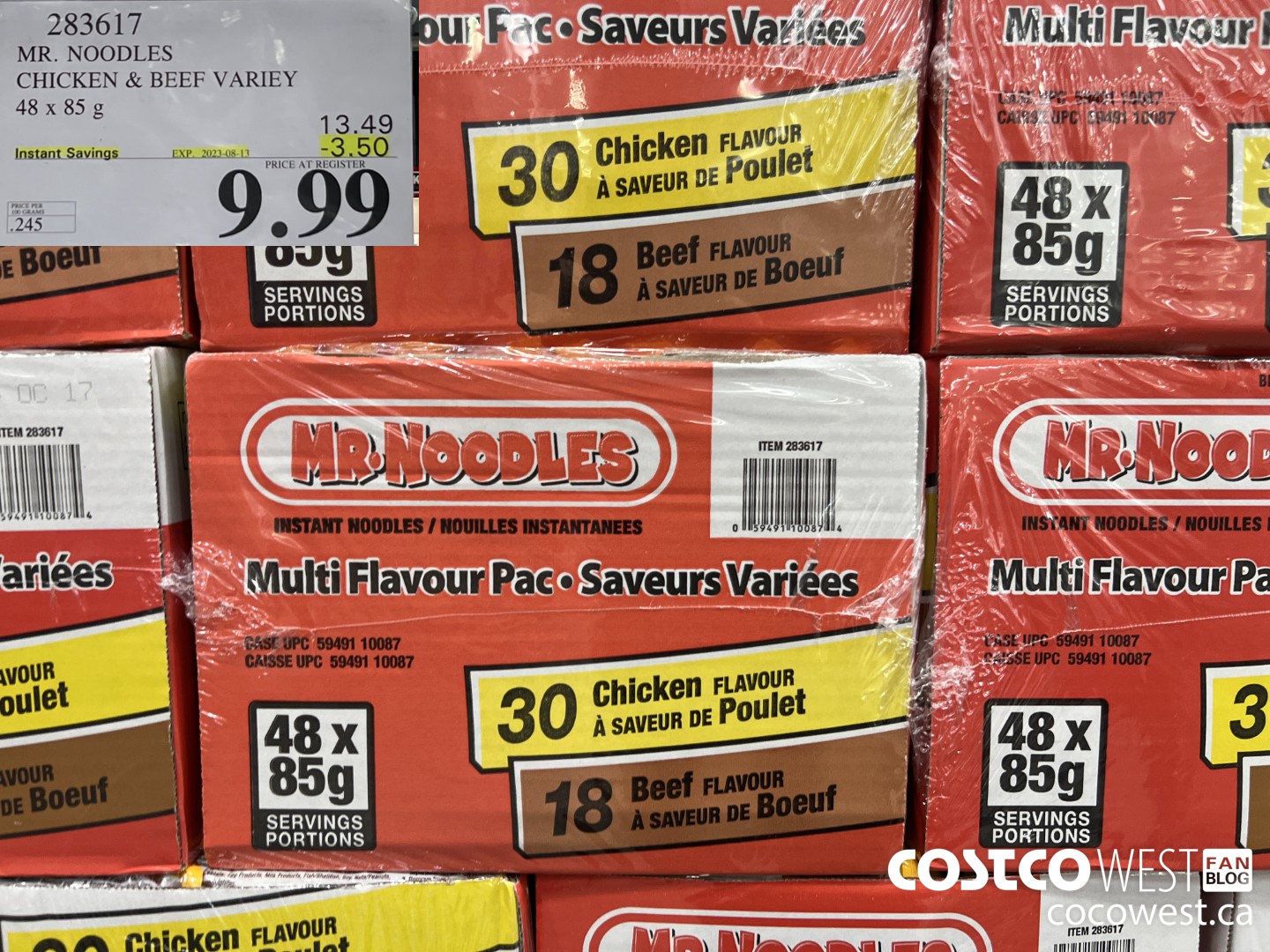 283617 MR. NOODLES FLATS LESS SODIUM 48 x 85 g ($3.50 INSTANT SAVINGS EXPIRES ON 2023-08-13) $9.99