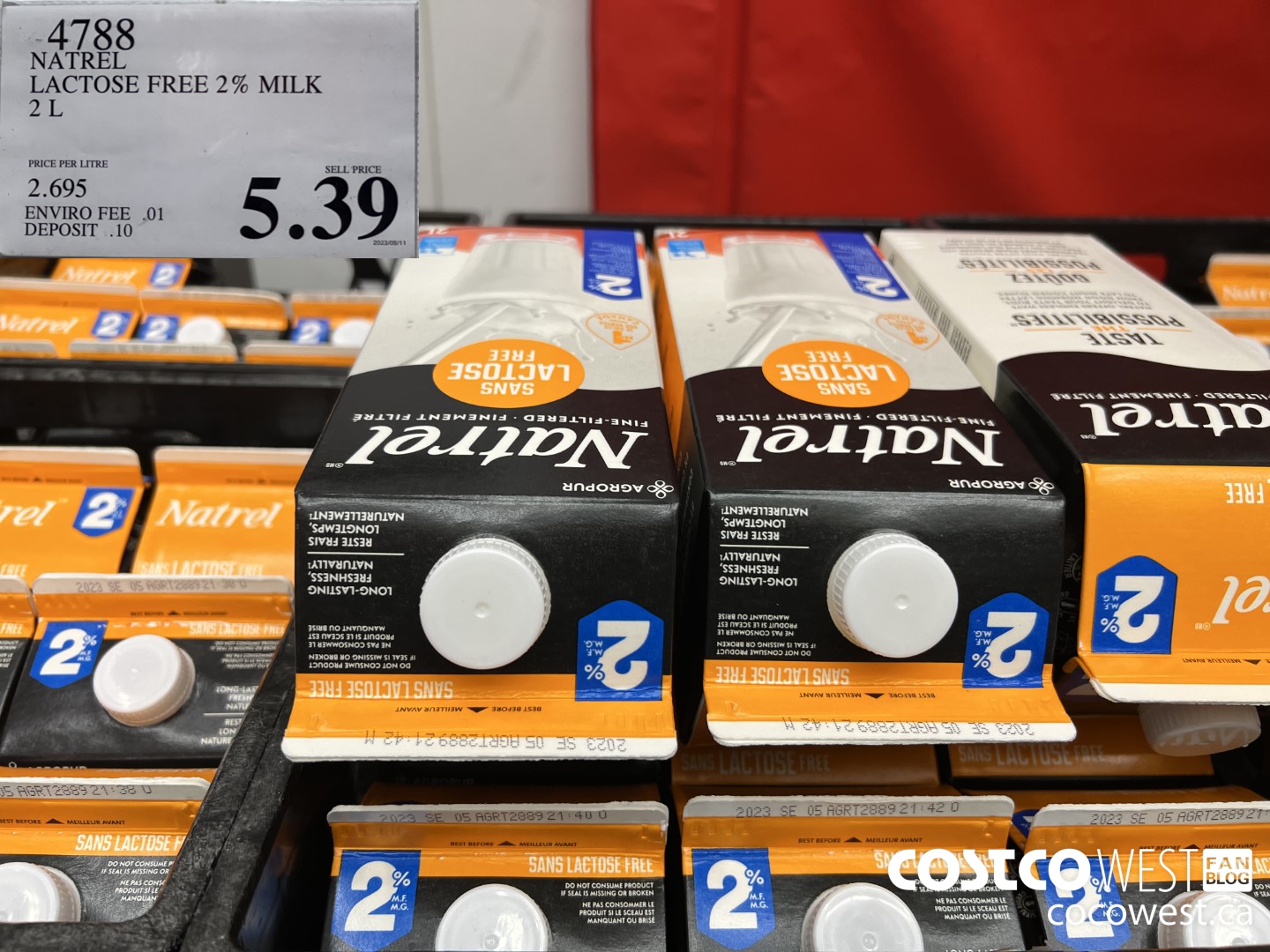 4788 NATREL LACTOSE FREE 2% MILK 2 L $5.39